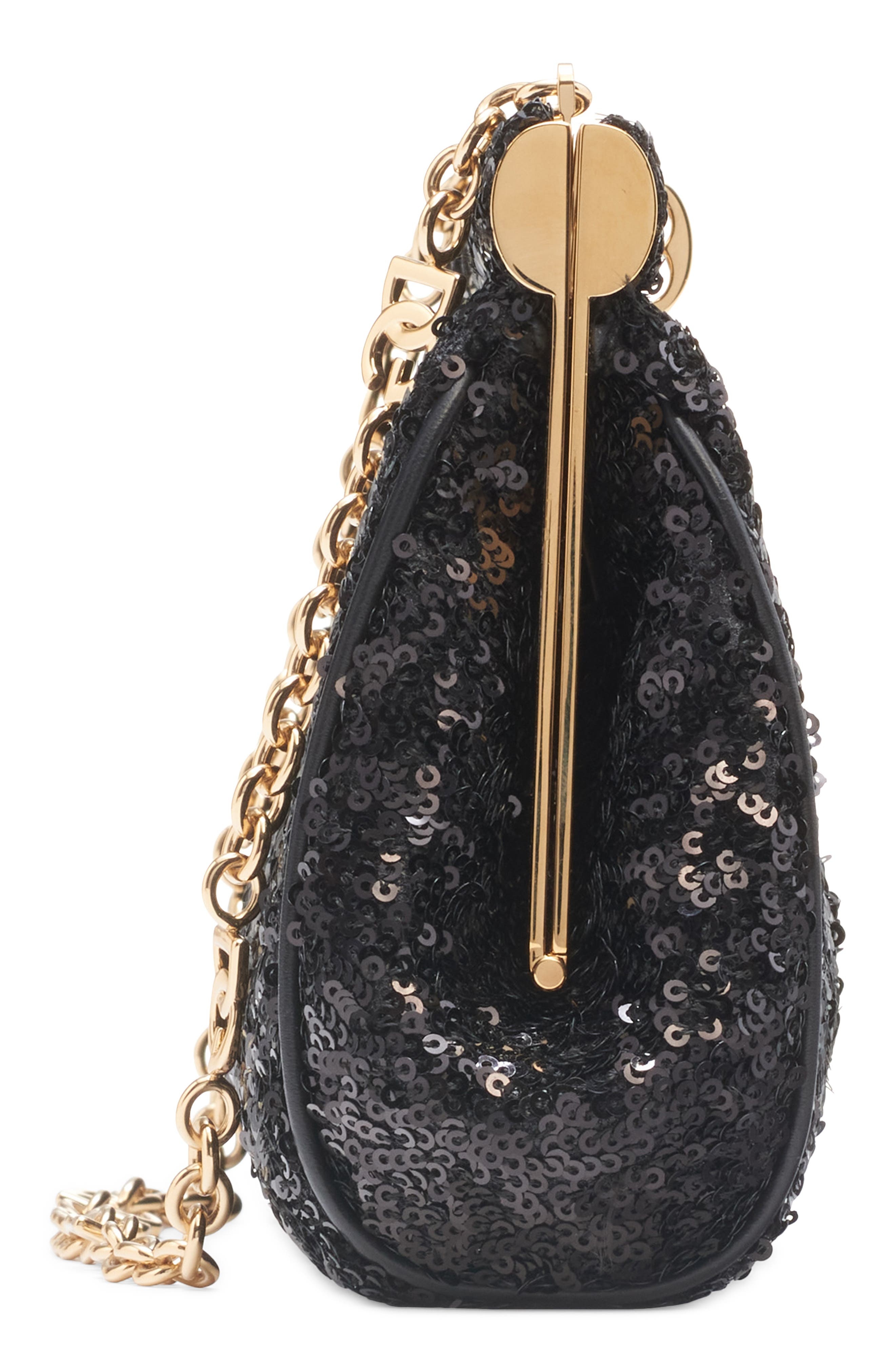 Dolce&Gabbana Marlene Sequin Shoulder Bag in 80999 Nero at Nordstrom - 4