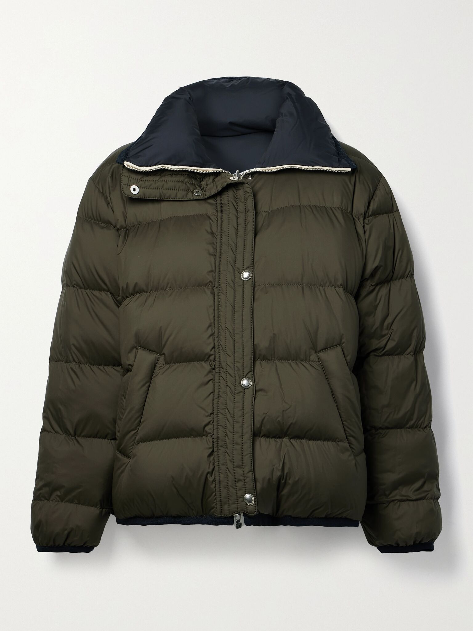 Mitty reversible two-tone quilted shell down jacket Dark green - 1
