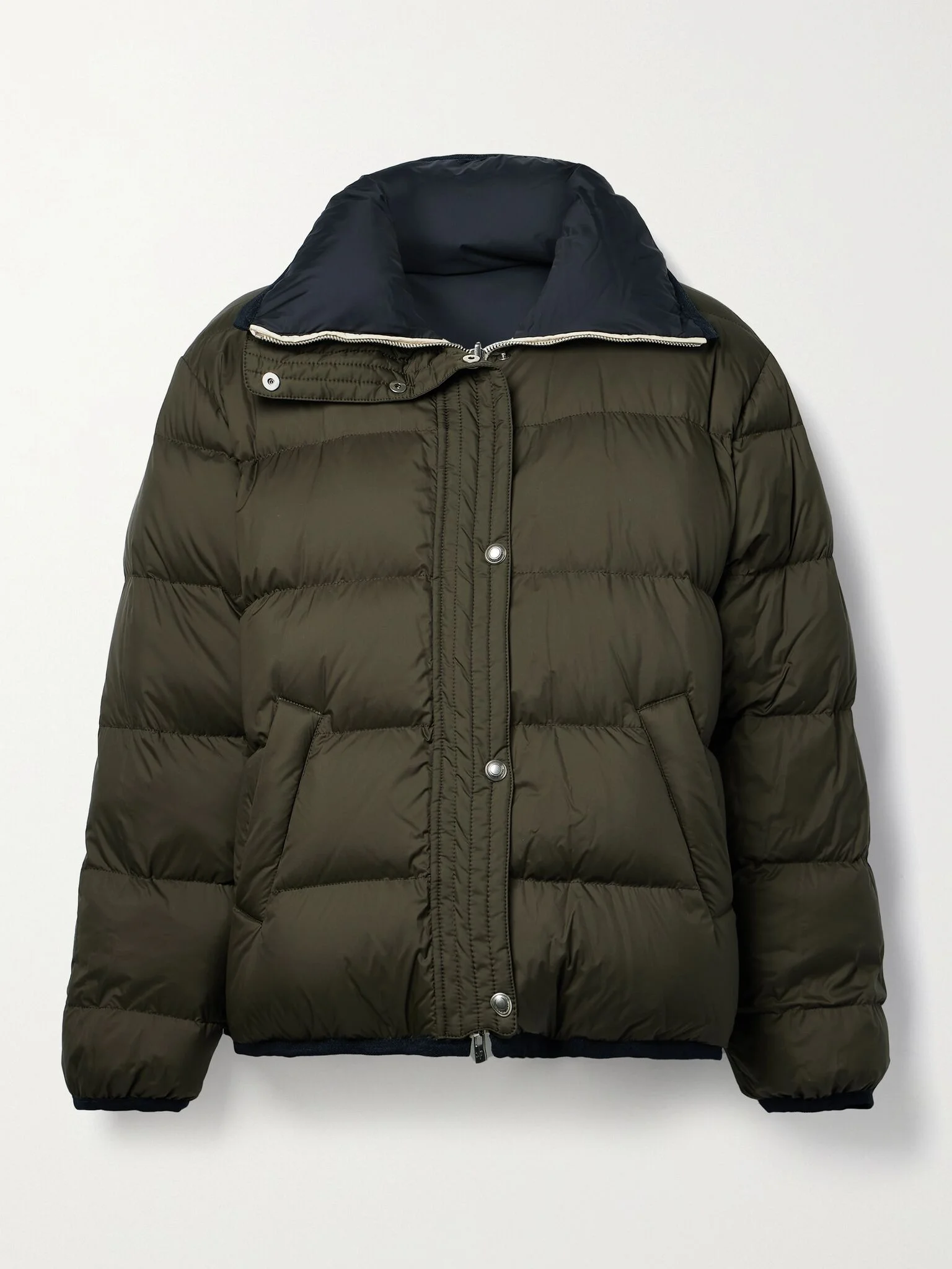 Mitty reversible two-tone quilted shell down jacket Dark green - 1