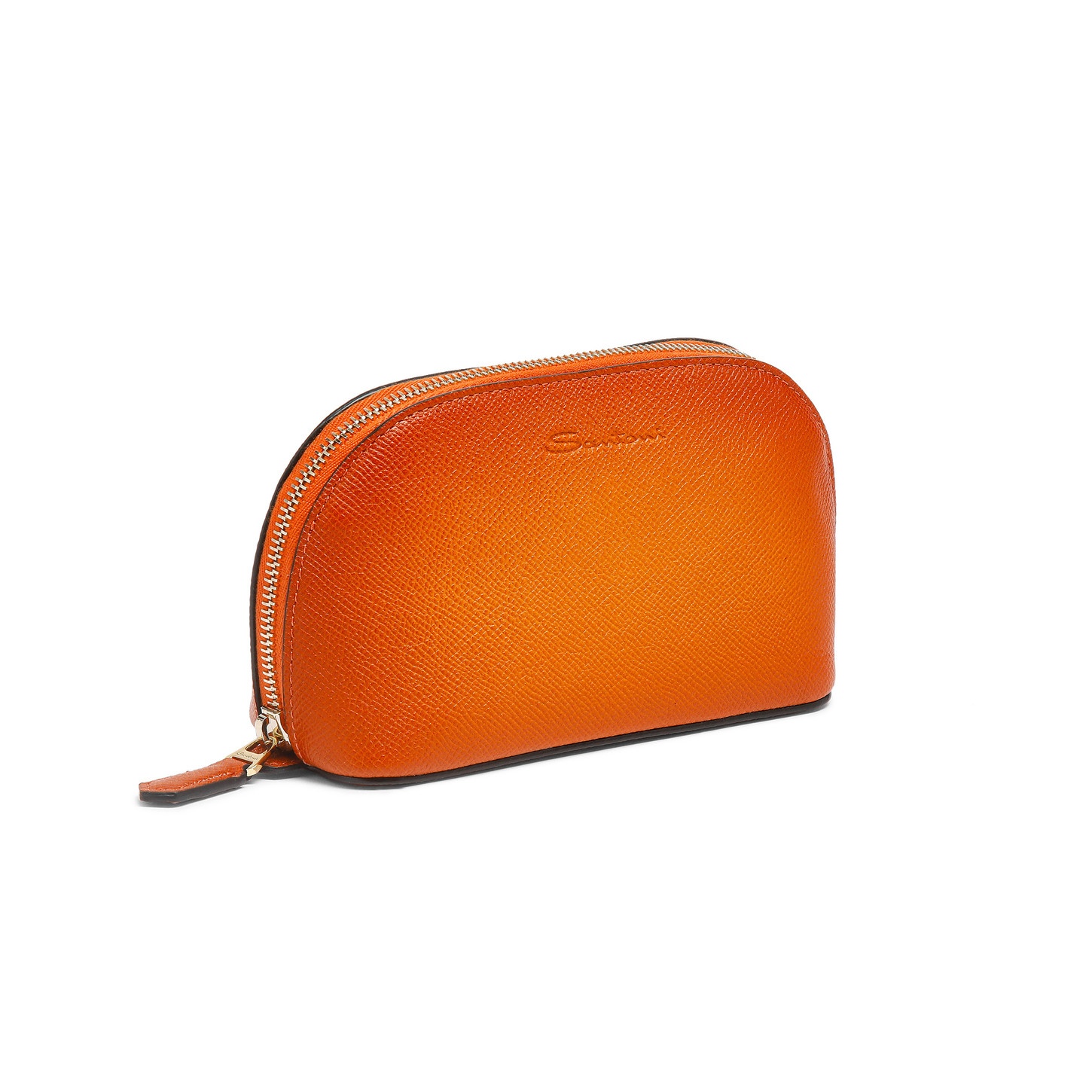 Orange Saffiano leather pouch - 3