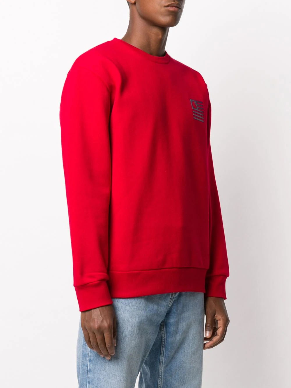 crew neck logo print jumper - 3