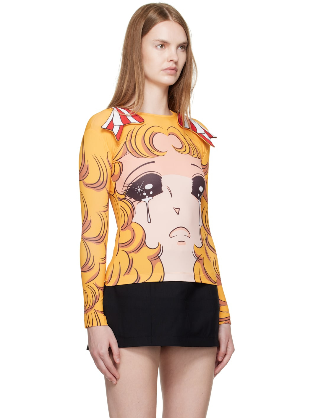 Yellow Ribbon Jersey Crying Girl T-shirt - 2