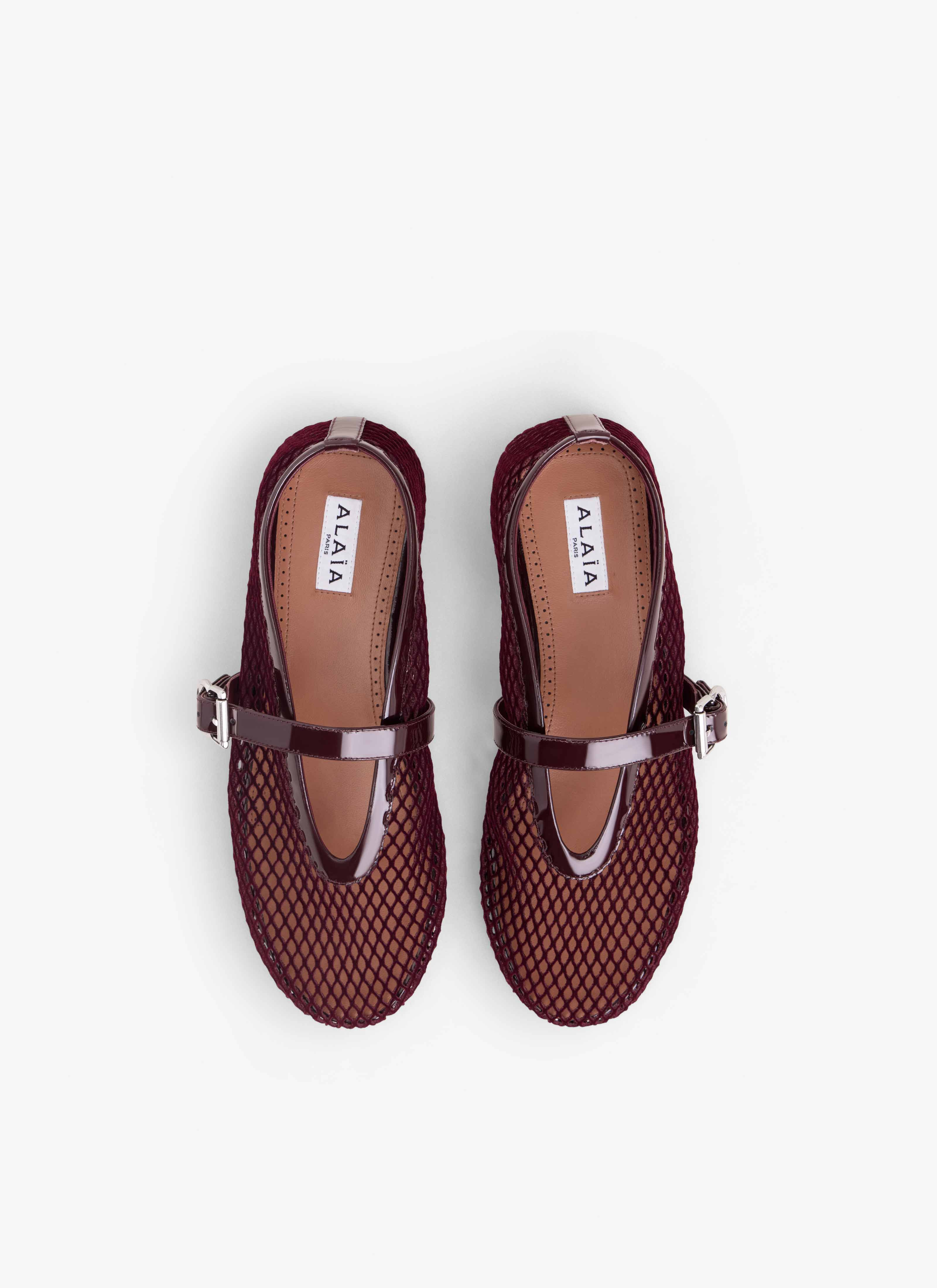 BALLET FLATS IN VELVET EFFECT FISHNET - 2