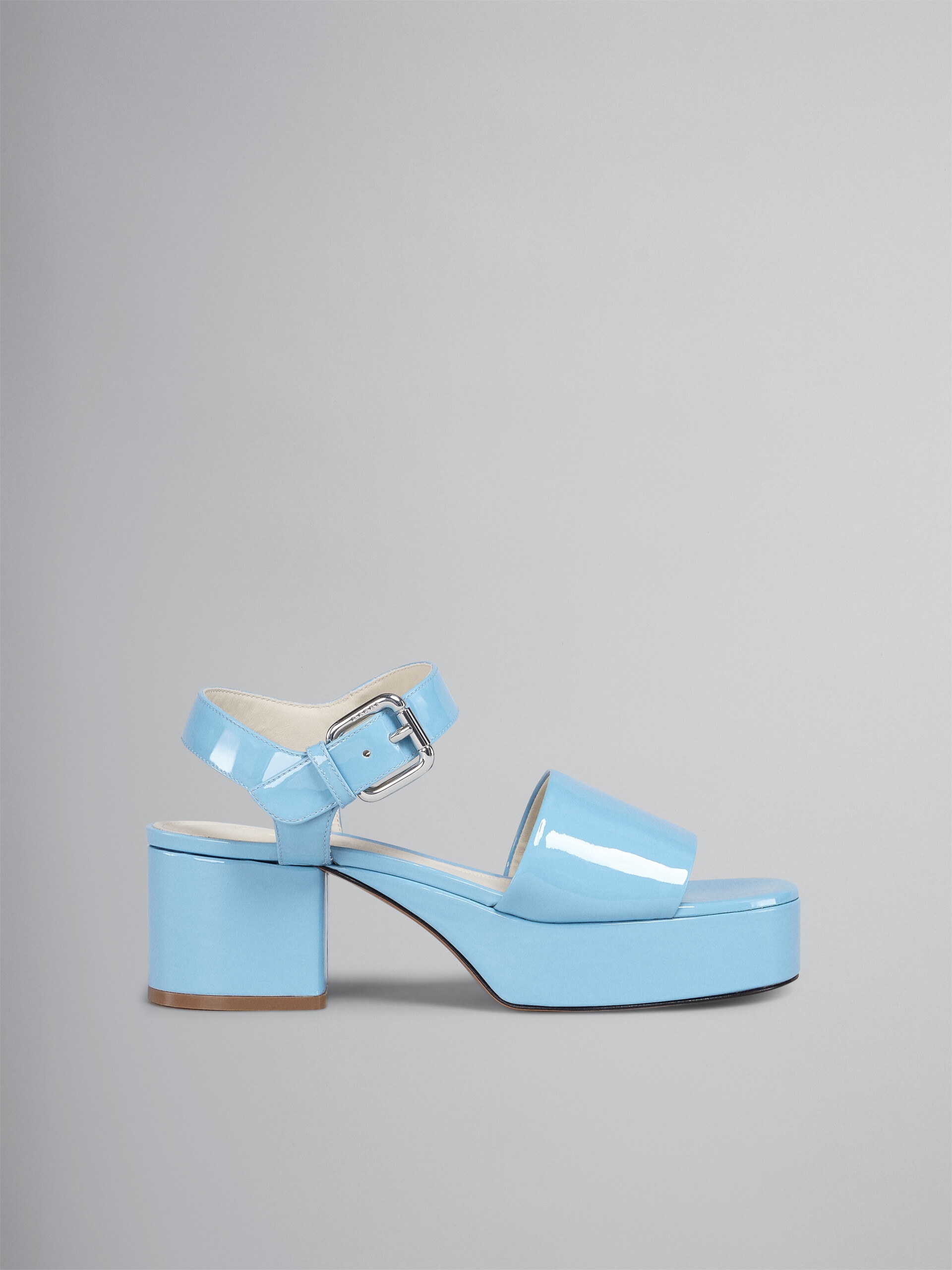 PALE BLUE PATENT LEATHER SANDAL - 1