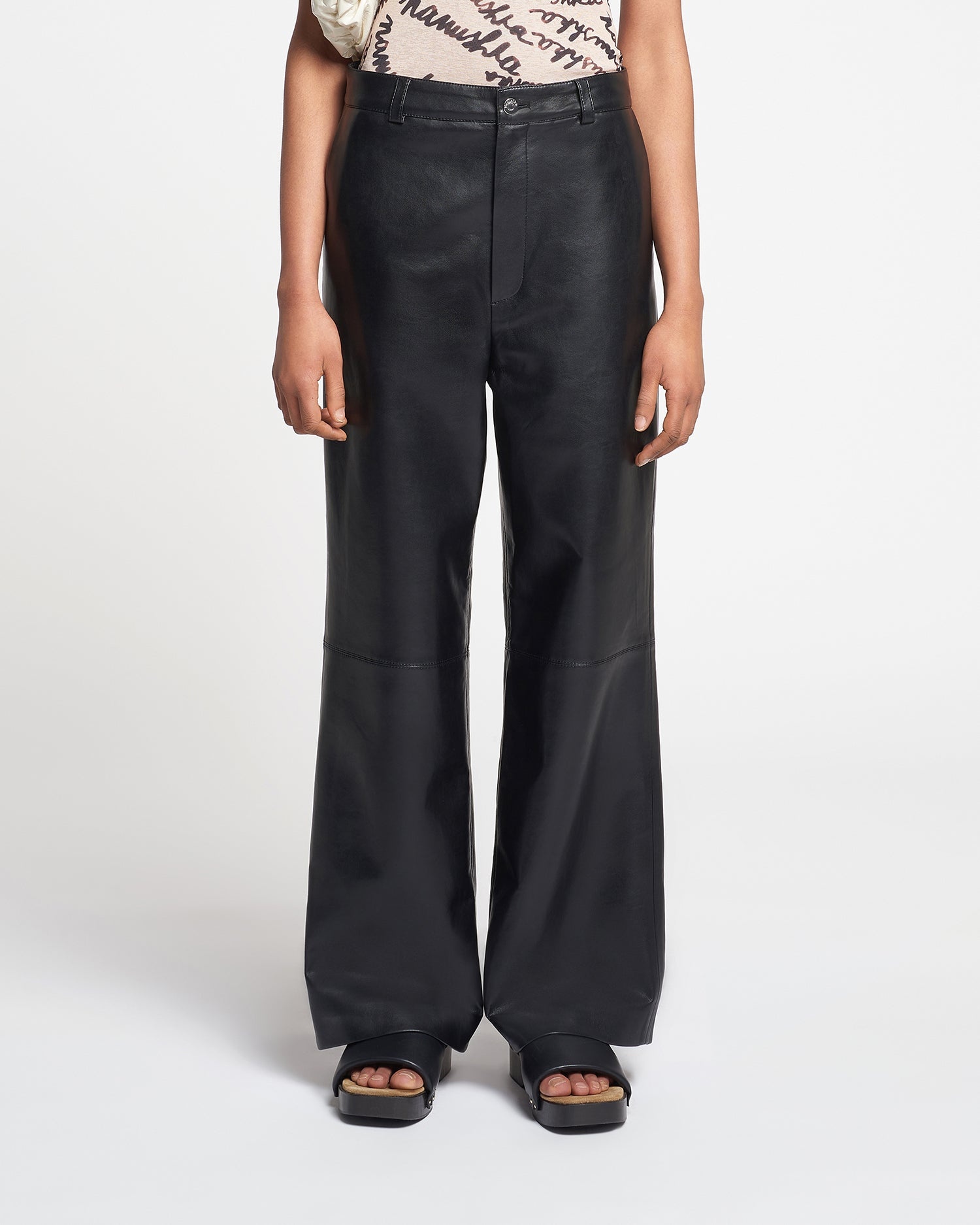 Regenerated Leather Straight-Leg Pants - 2