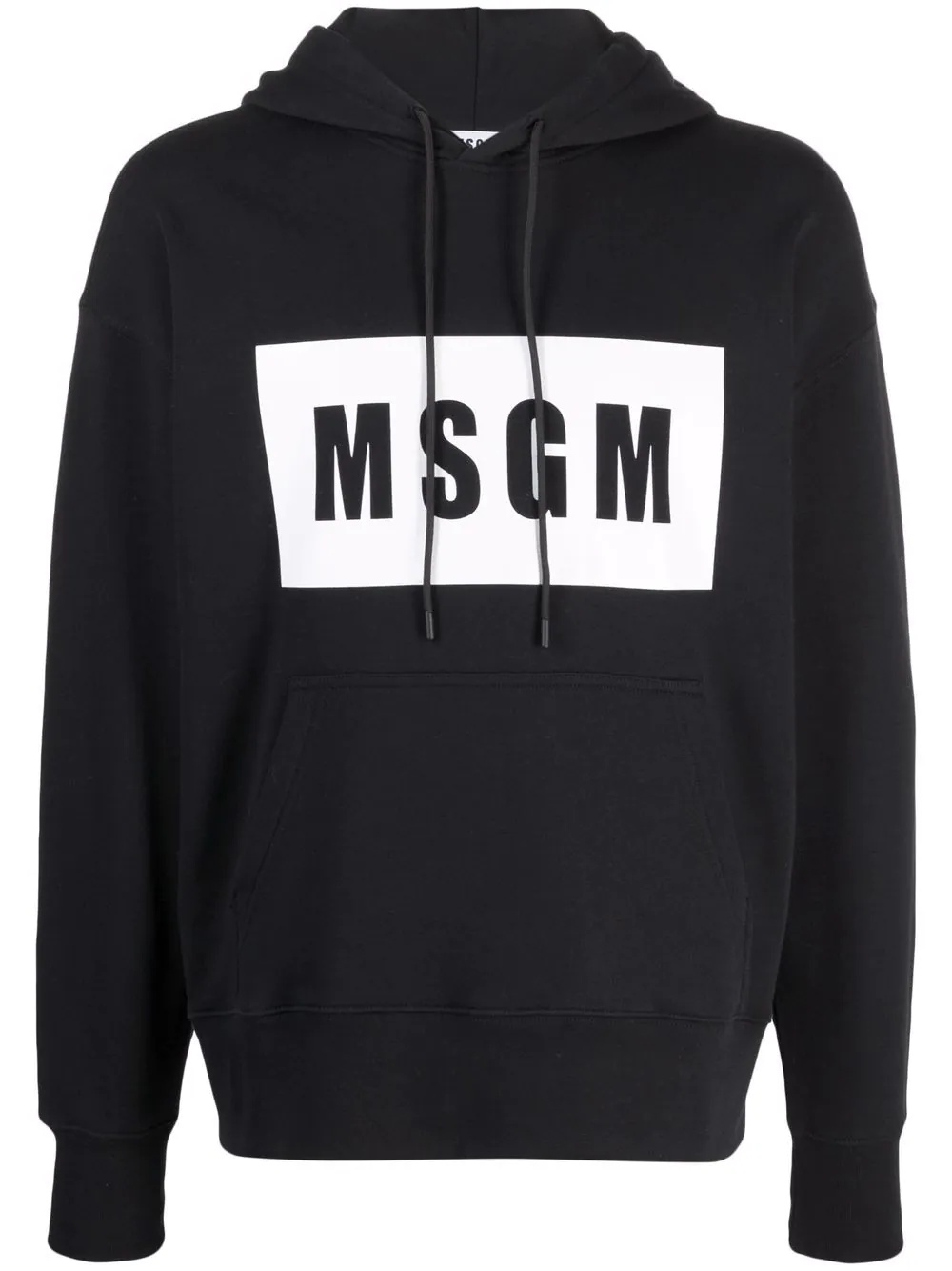 contrast-logo long-sleeve hoodie - 1