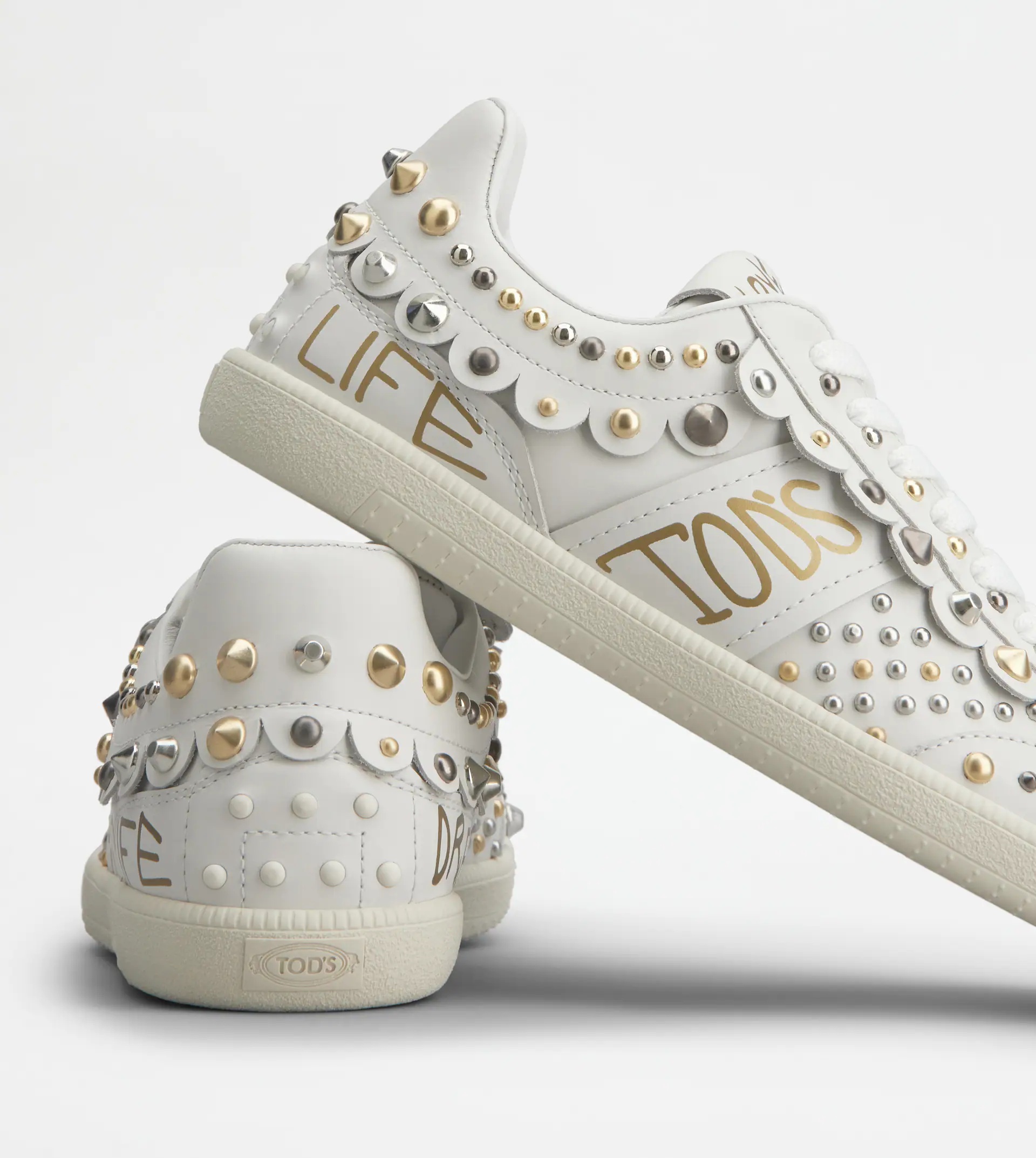 SNEAKERS IN LEATHER - WHITE - 6