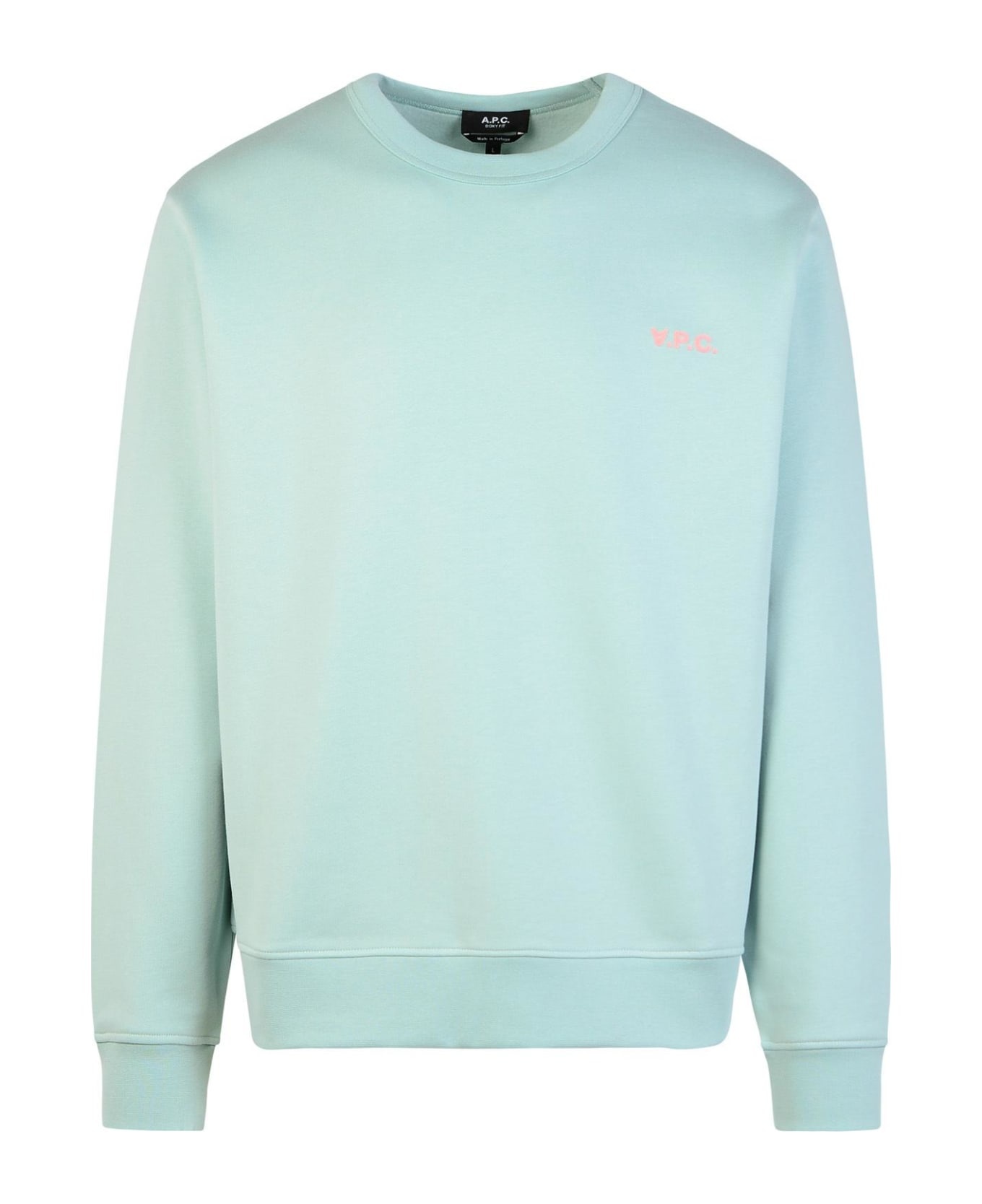 'boxy' Musk Green Cotton Sweatshirt - 1