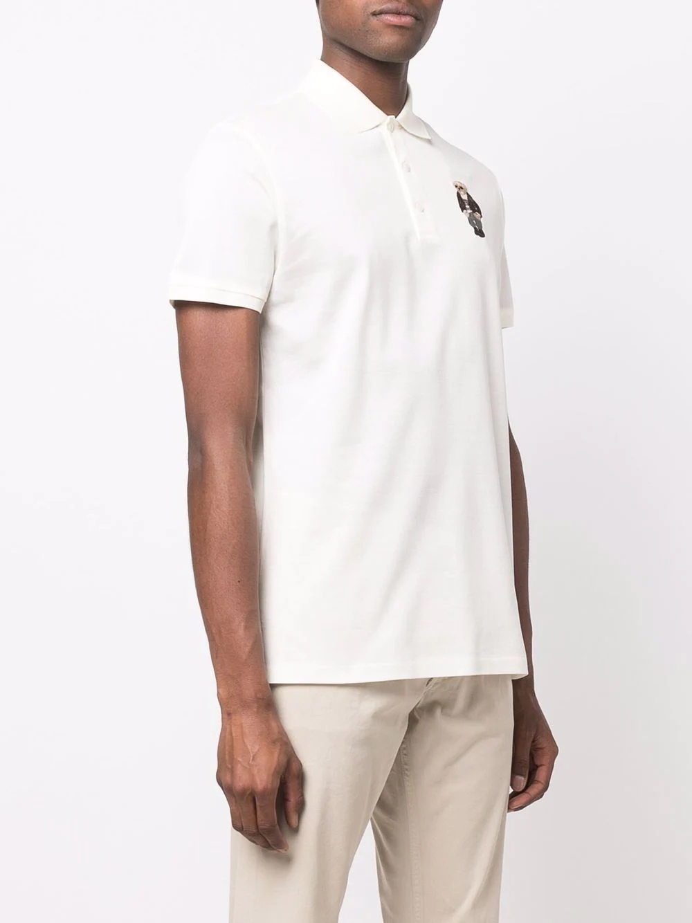 logo-embroidered cotton polo shirt - 3