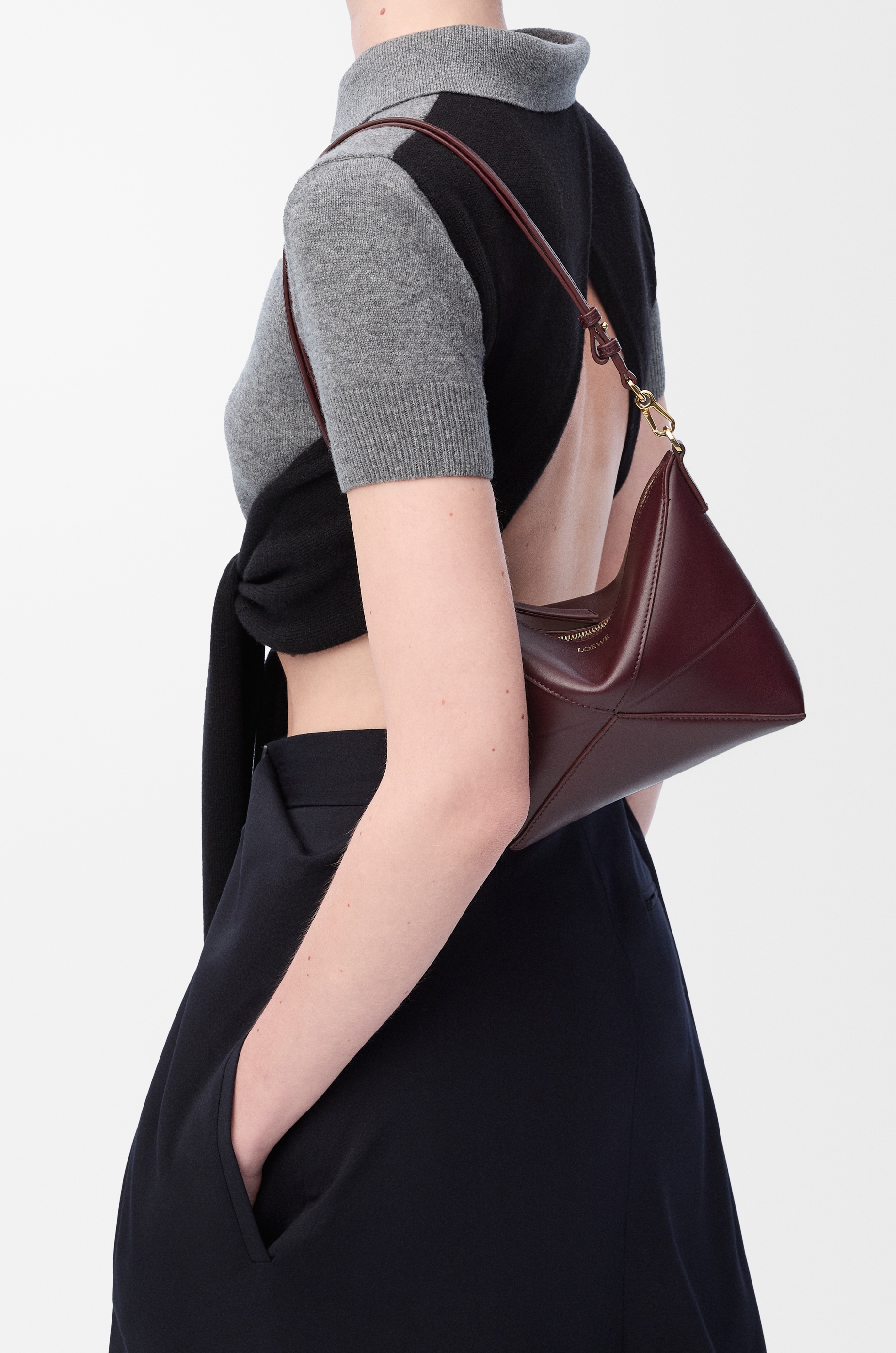 Puzzle Fold pouch in shiny nappa calfskin - 2