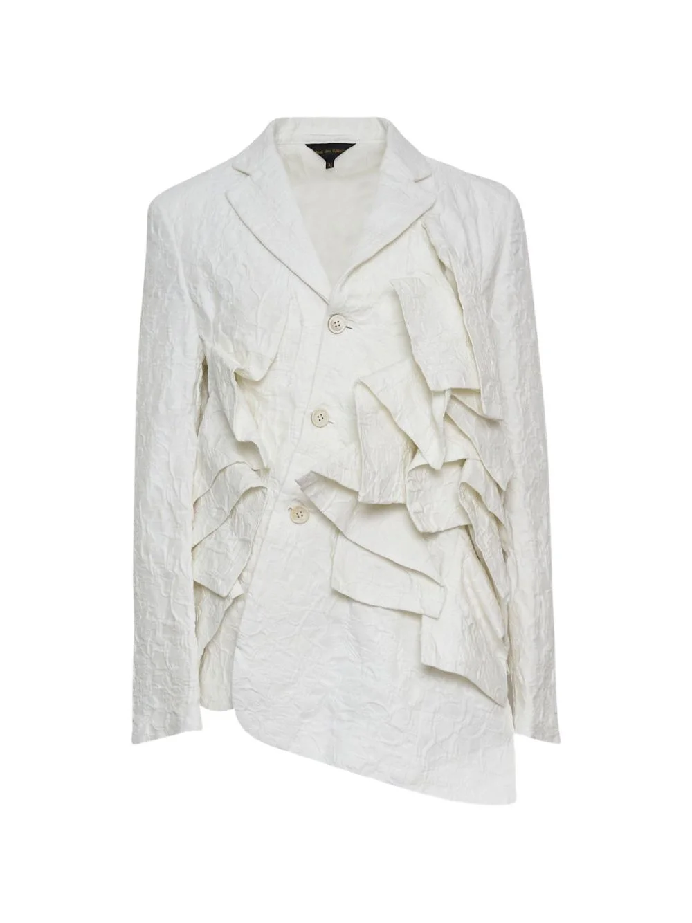ruffled brocade-texture blazer - 1
