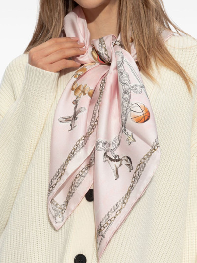 Lanvin illustration-print silk scarf outlook