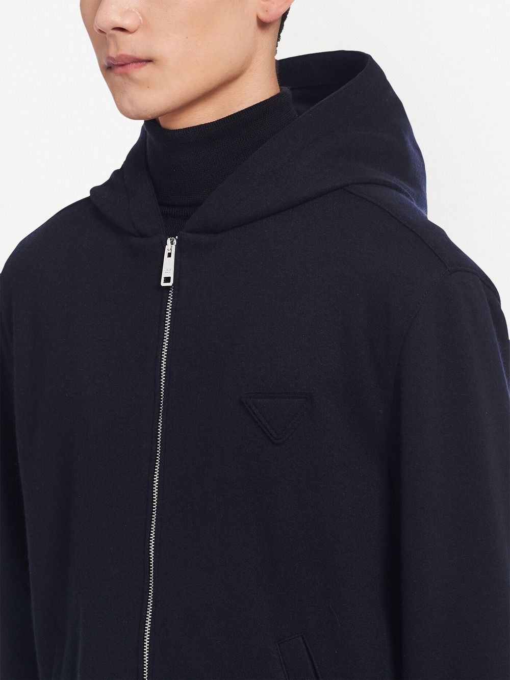 Prada zip-front wool hoodie | REVERSIBLE