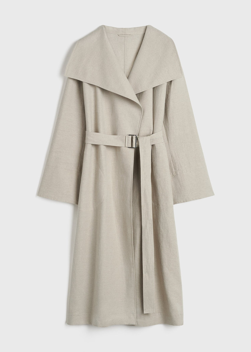 Signature linen-blend coat sand 1