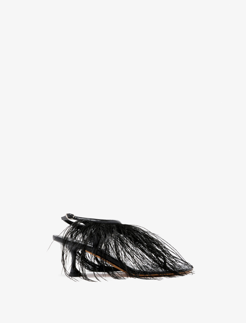 Tee Thong Feather Sandals in Slick Nappa - 1