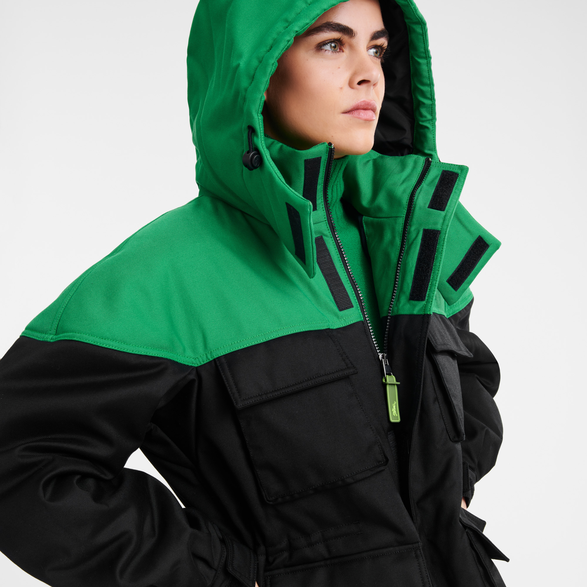 Short parka Green - Technical canvas - 5