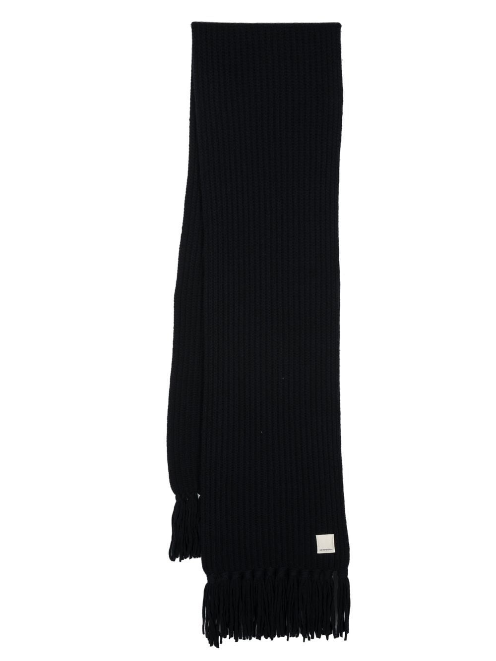 chunky-knit fringed scarf - 1