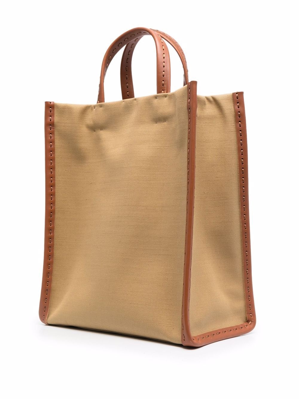 debossed-logo contrasting-trim tote bag - 3