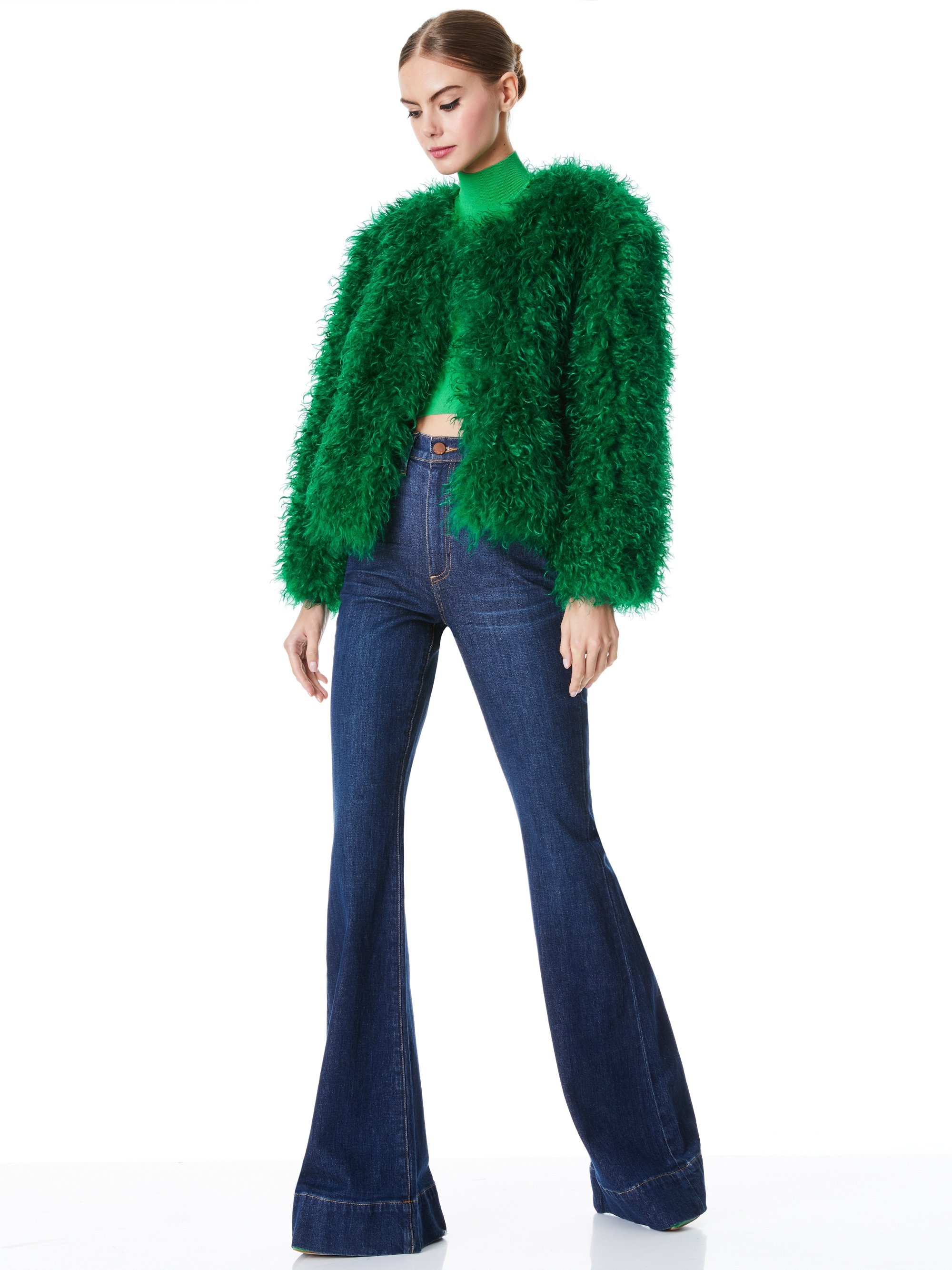 JERRIE COLLARLESS FAUX FUR COAT - 6