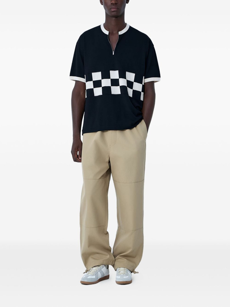 visvim checkerboard panel knitted T-shirt outlook