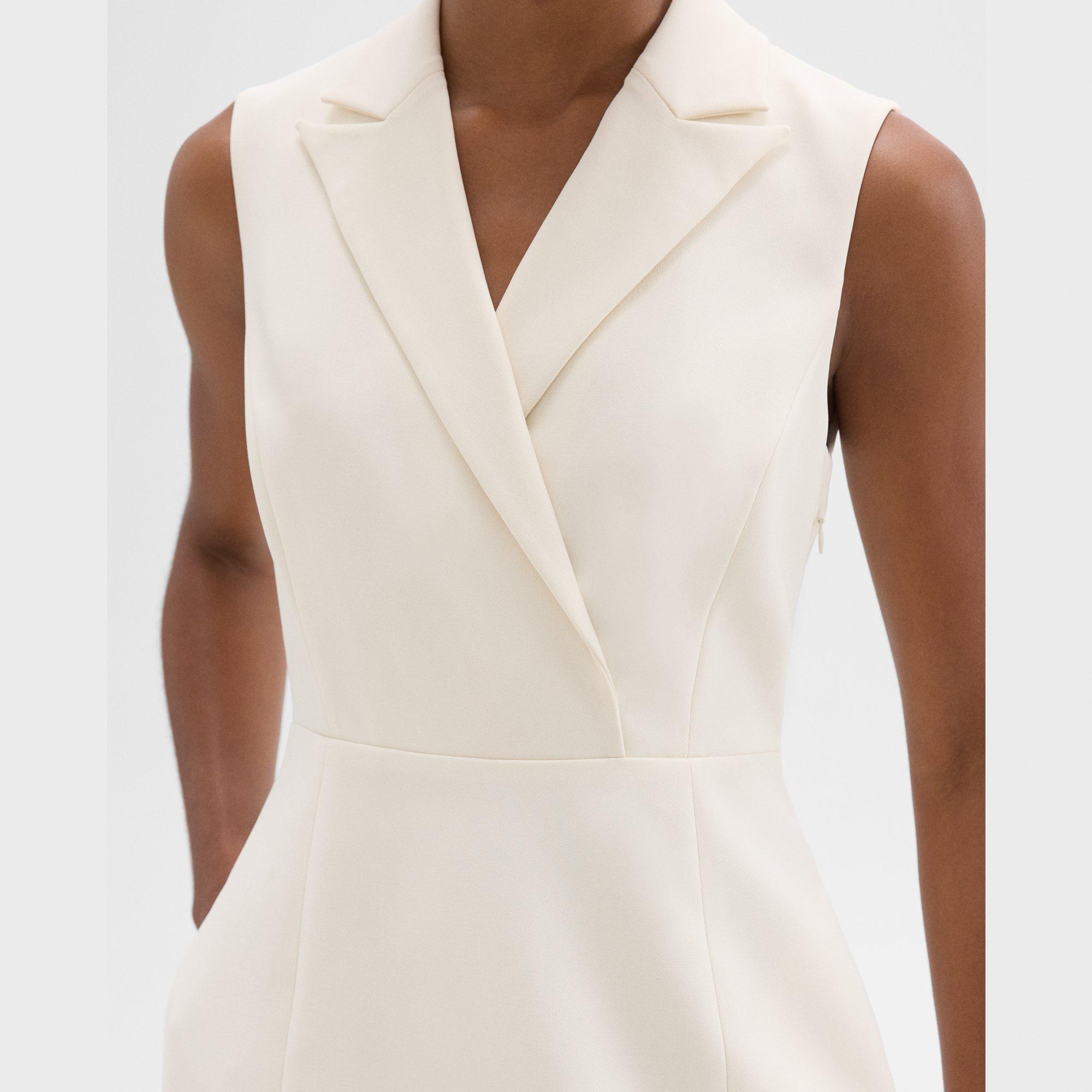 Peak Lapel Mini Dress in Admiral Crepe - 5
