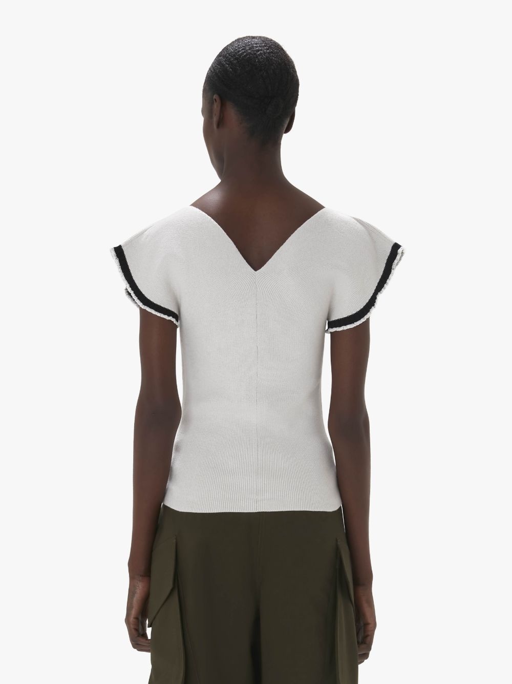 SHORT SLEEVE TOP WITH FRILL CUFF - 3