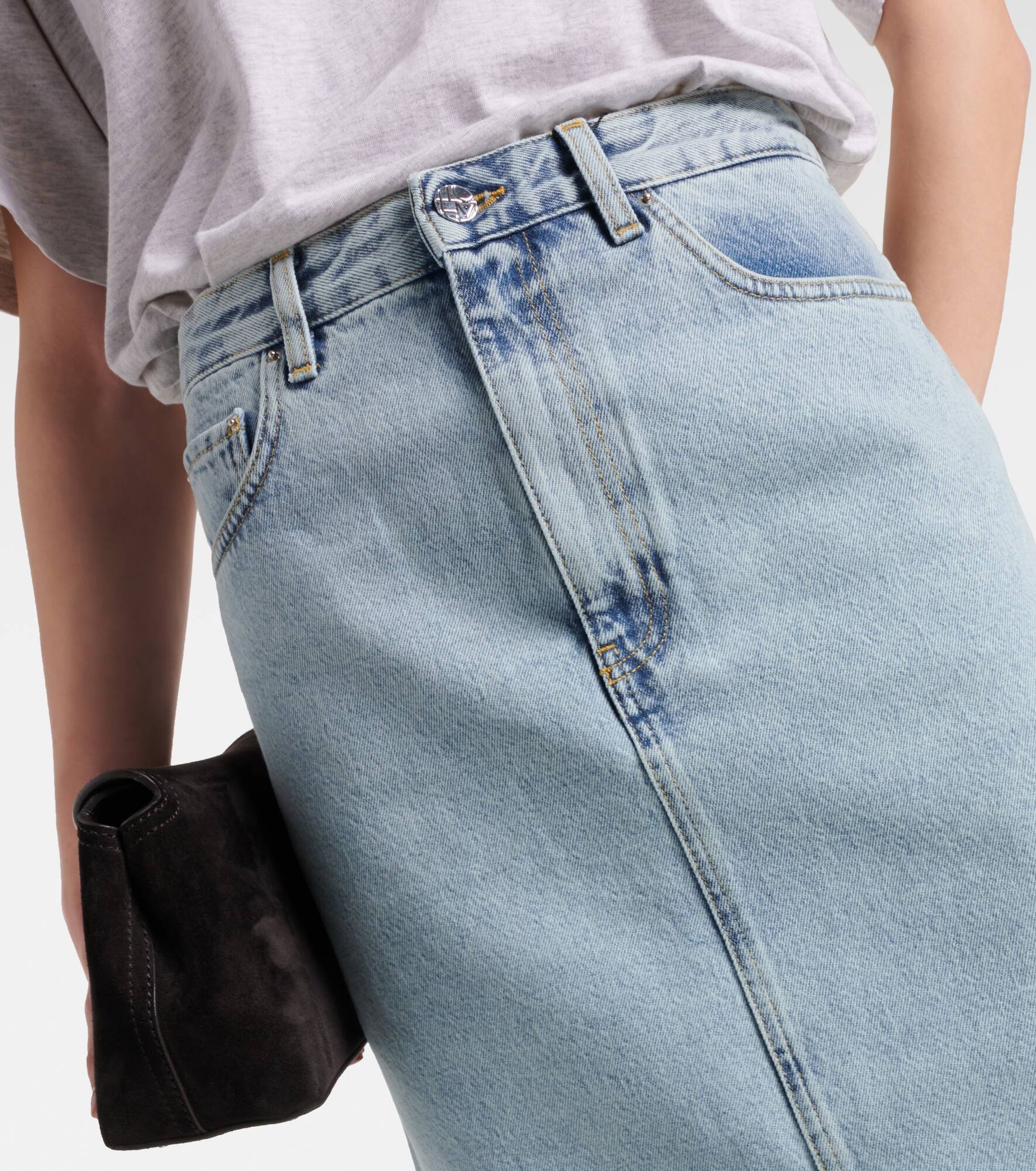 Denim midi skirt - 4