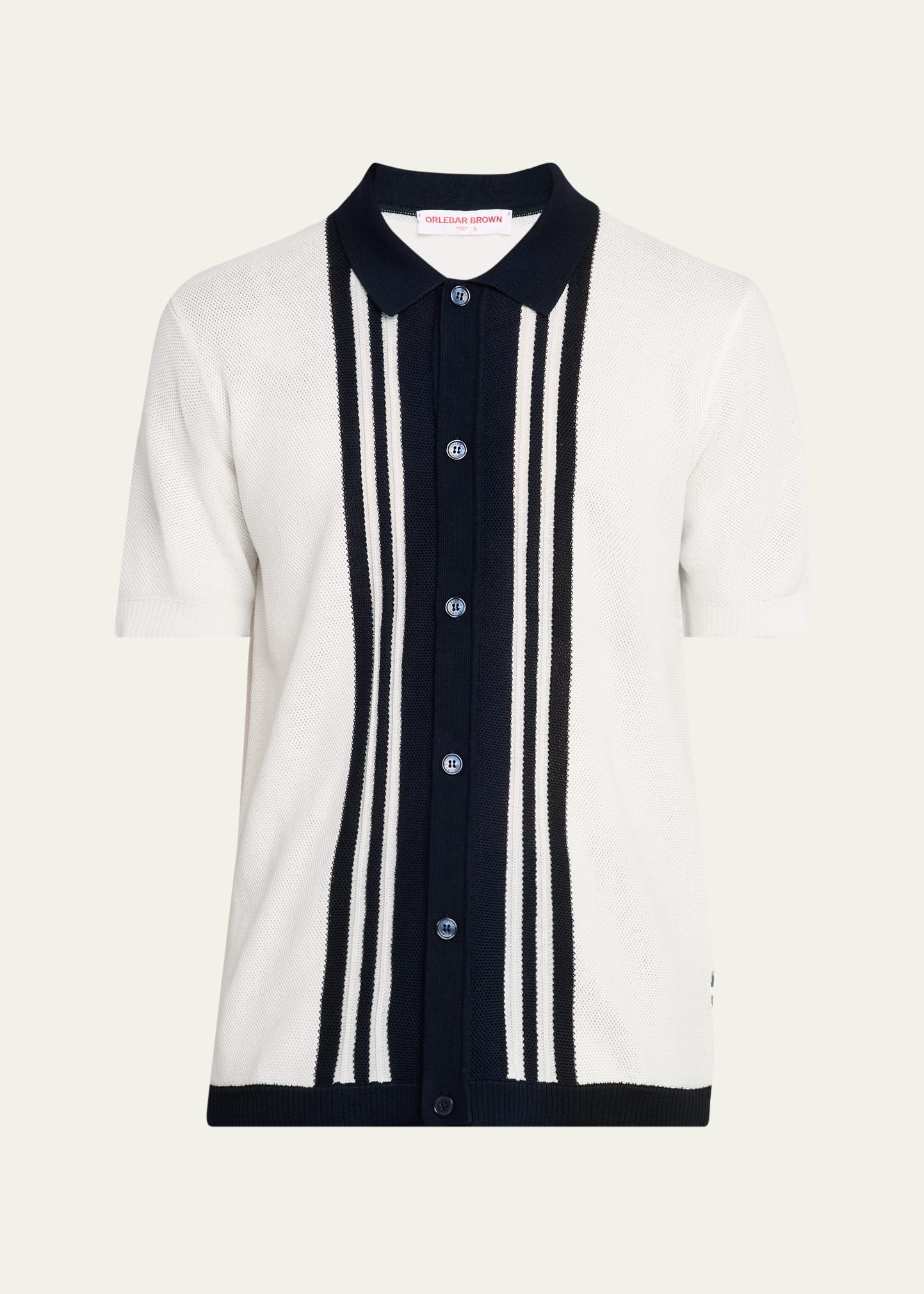 Men's Classic-Fit Pique Knit Short-Sleeve Shirt - 1