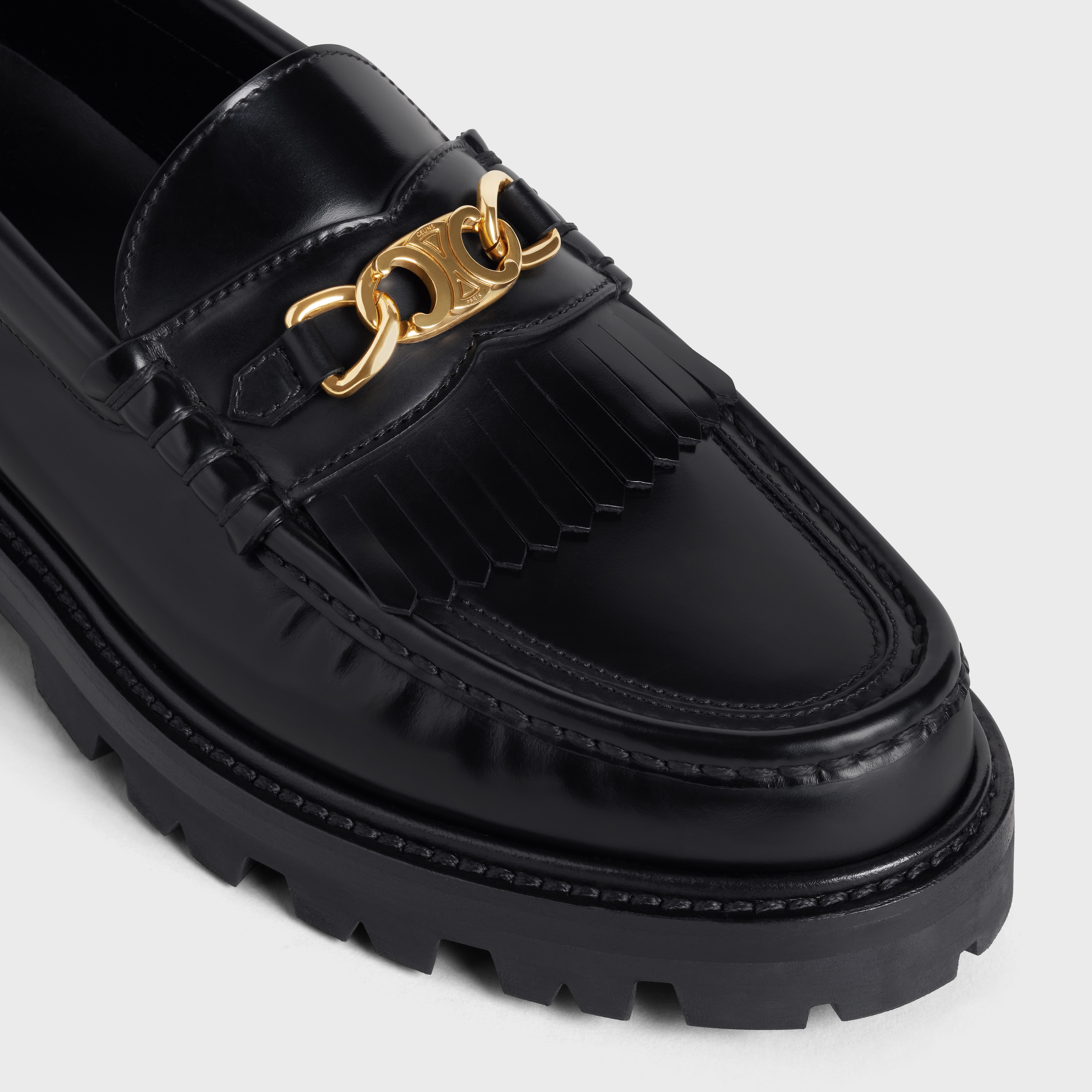 CELINE MARGARET LOAFER WITH TRIOMPHE CHAIN in POLISHED BULL - 4