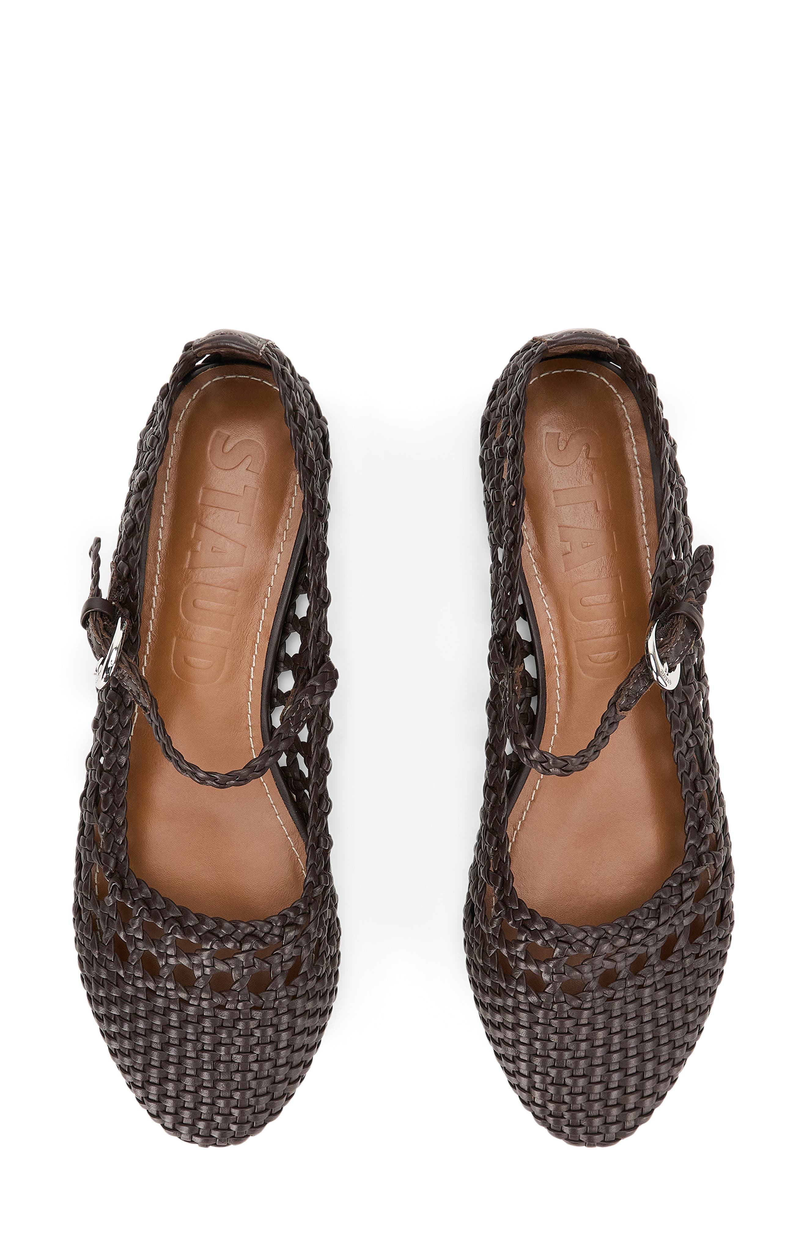 STAUD Nell Woven Mary Jane Flat in Espresso at Nordstrom - 4