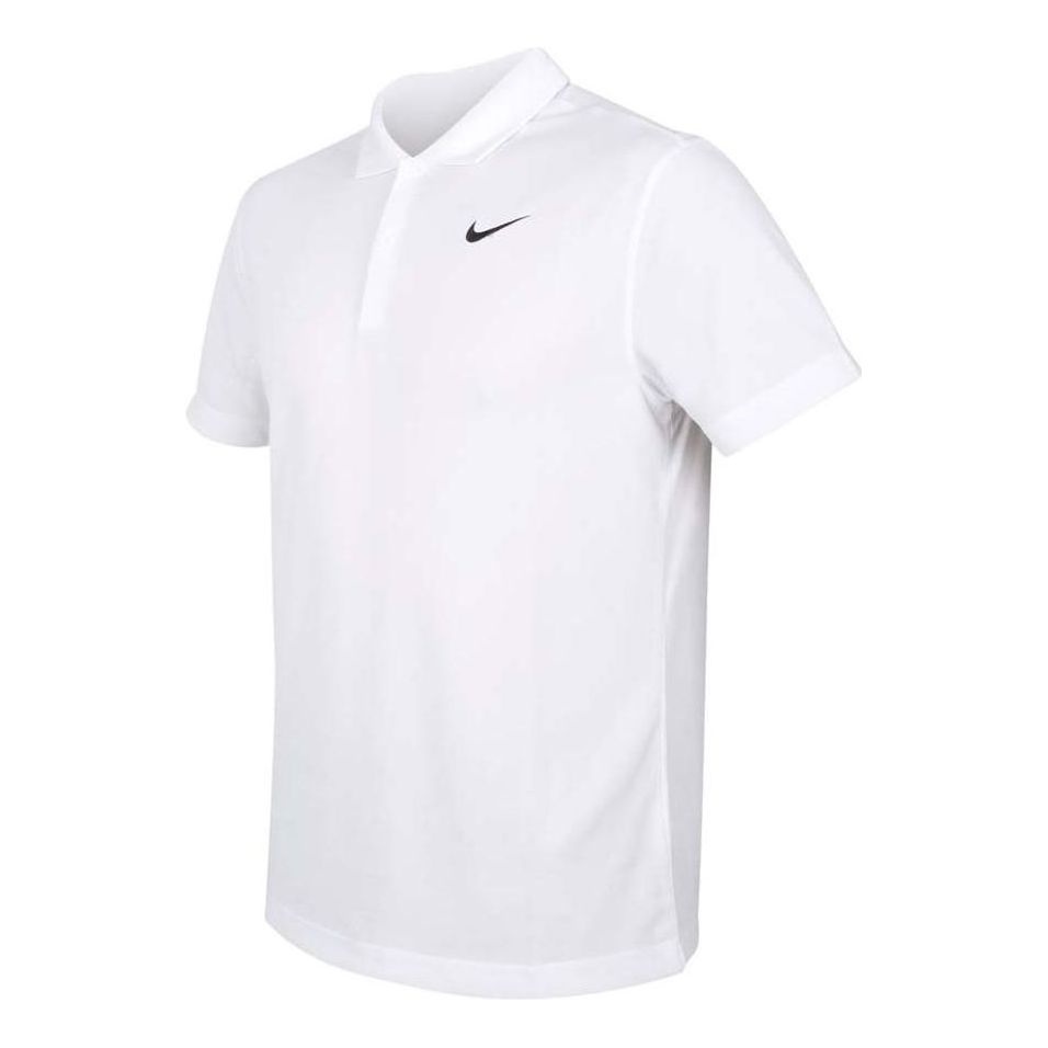 Men's Nike Small Logo Solid Color Short Sleeve White Polo Shirt DH0858-100 - 1