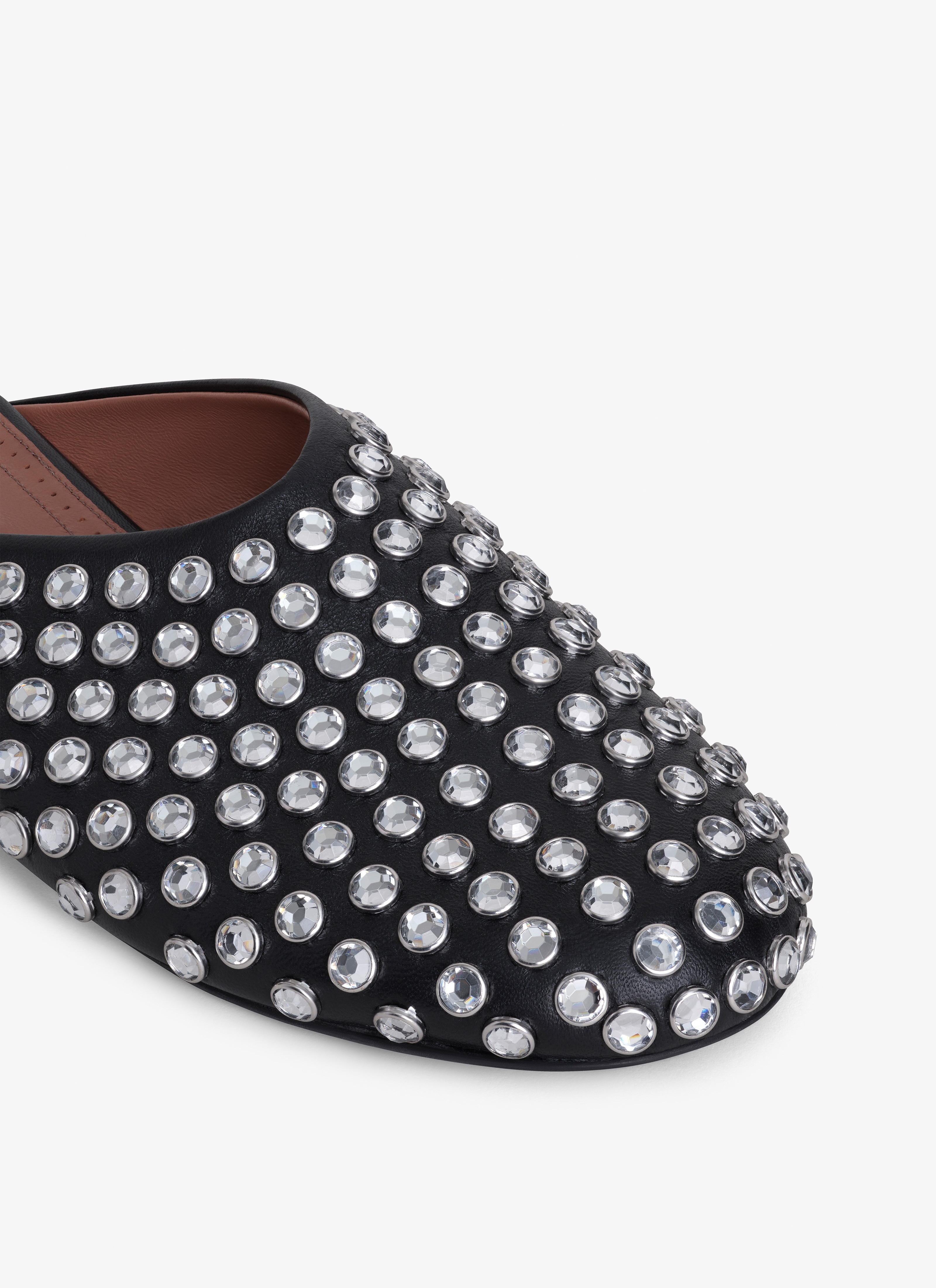 STRASS LAMBSKIN MULES - 4