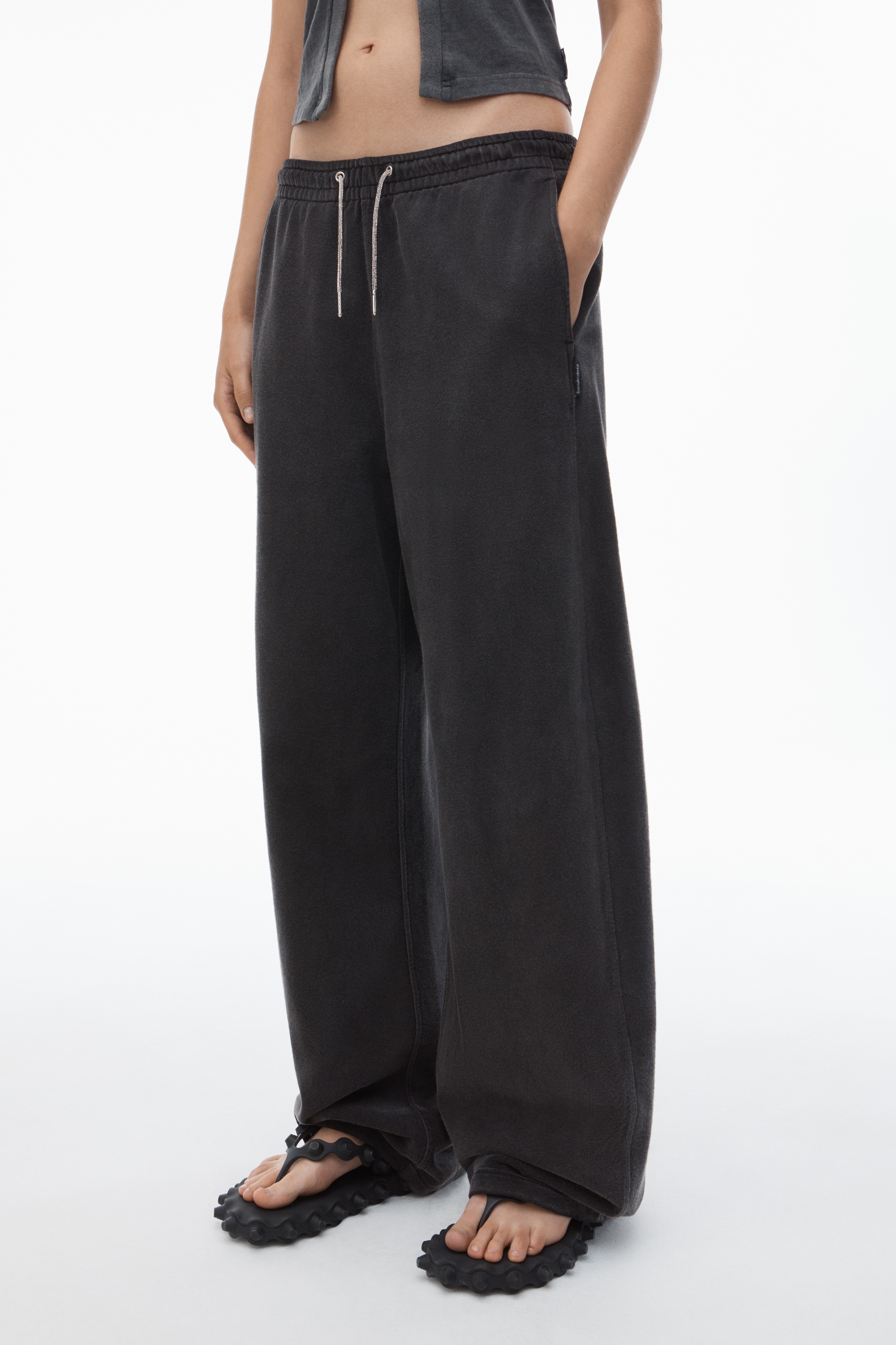 Sweatpant in Cotton Terry with Crystal Hotfix Drawcord - 3