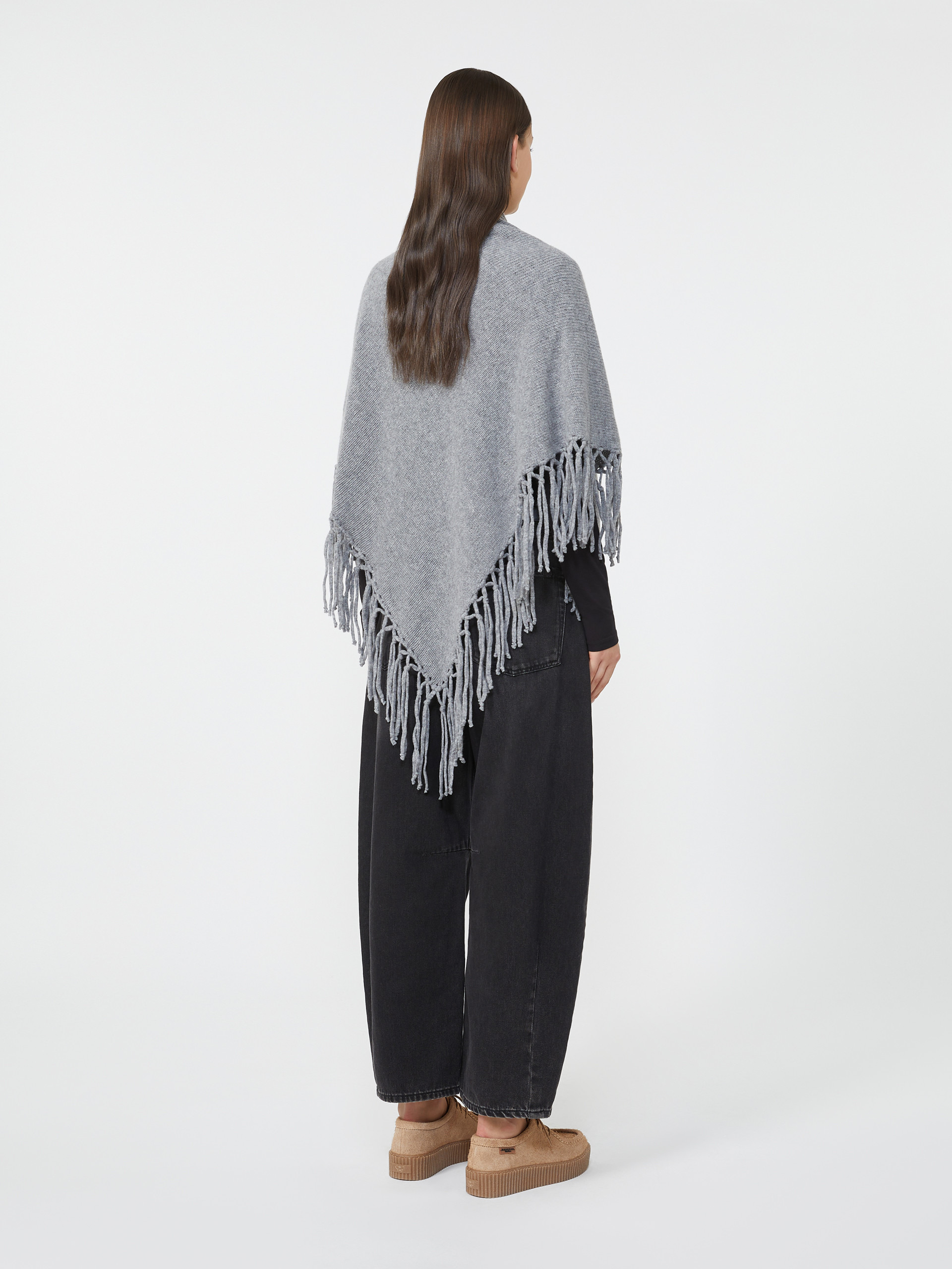 TORNADO Wool shawl with fringes - 3