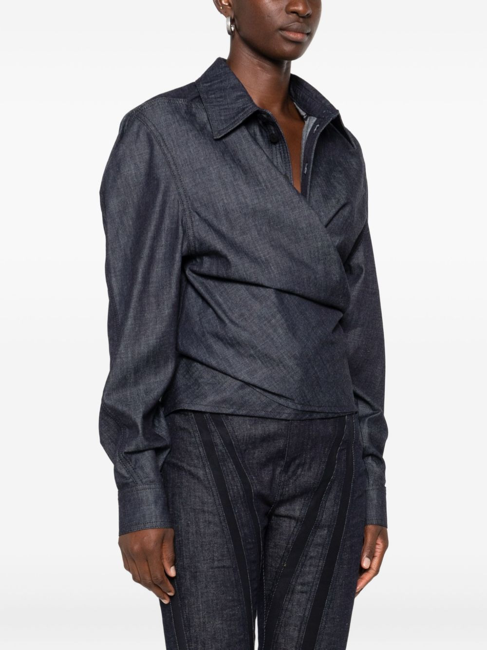 asymmetrical button-fastening shirt - 3