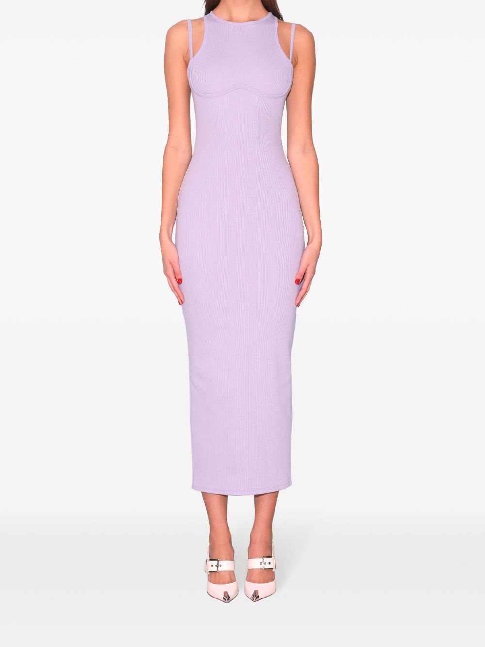 strappy ribbed maxi dress - 2