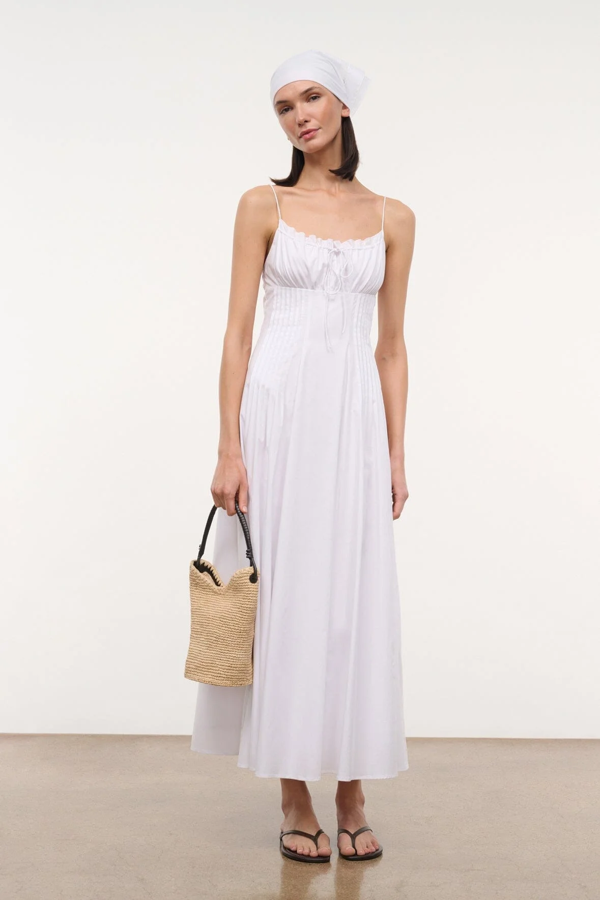STAUD MARGI DRESS WHITE - 1