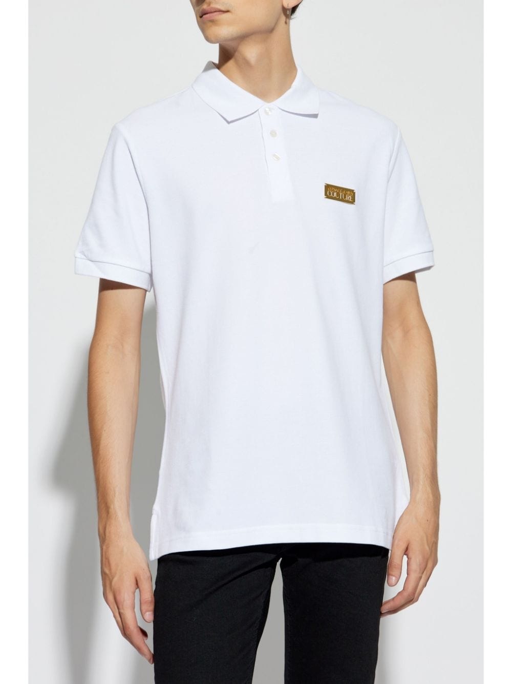logo-plaque piqué polo shirt - 3