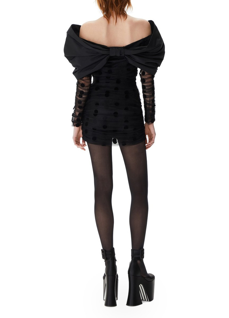 Bow neckline mini dress 4