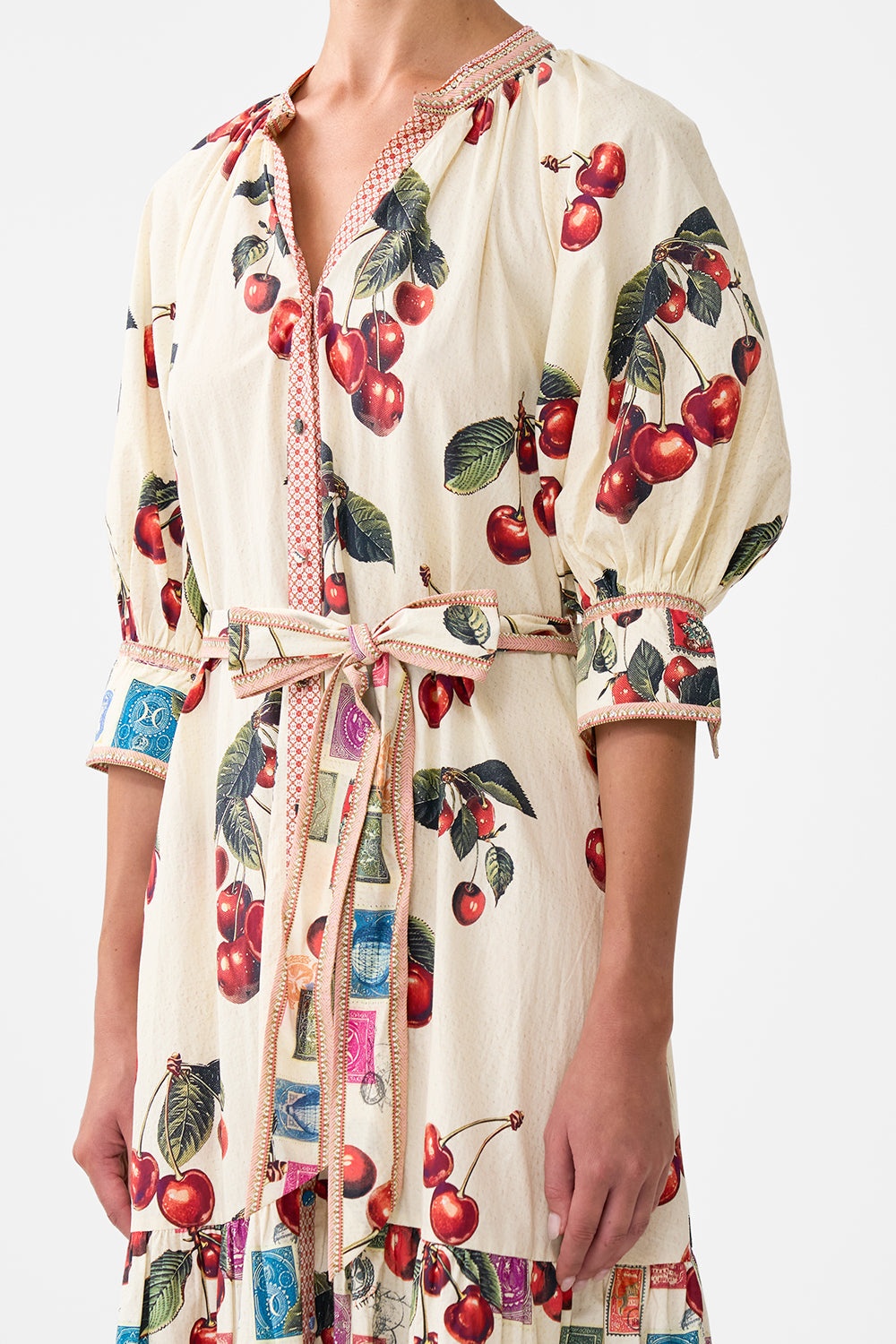 TIERED SHIRT DRESS WITH SHORT SLEEVE - 5