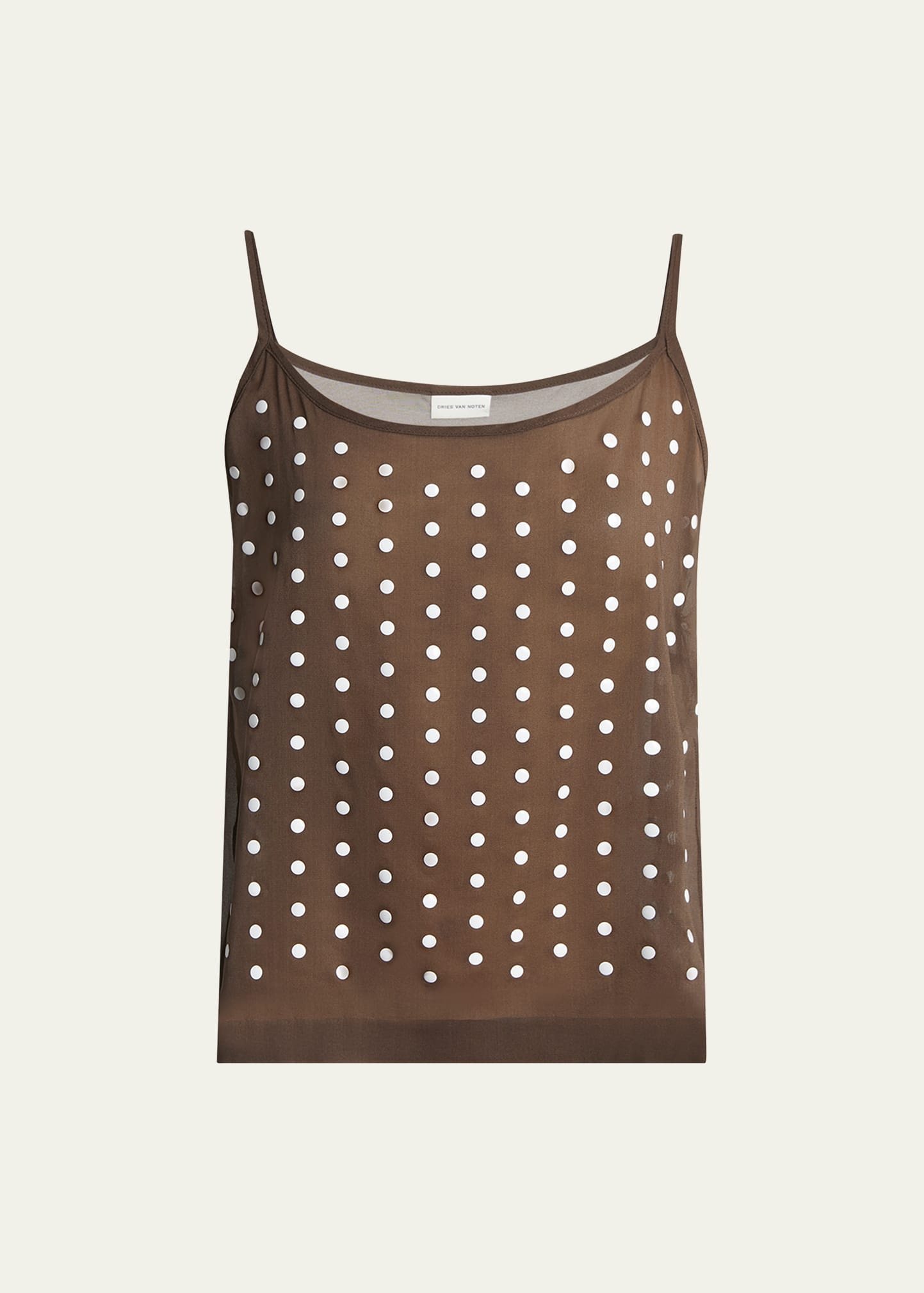 Calipso Polka-Dot Printed Sheer Cami Top - 1