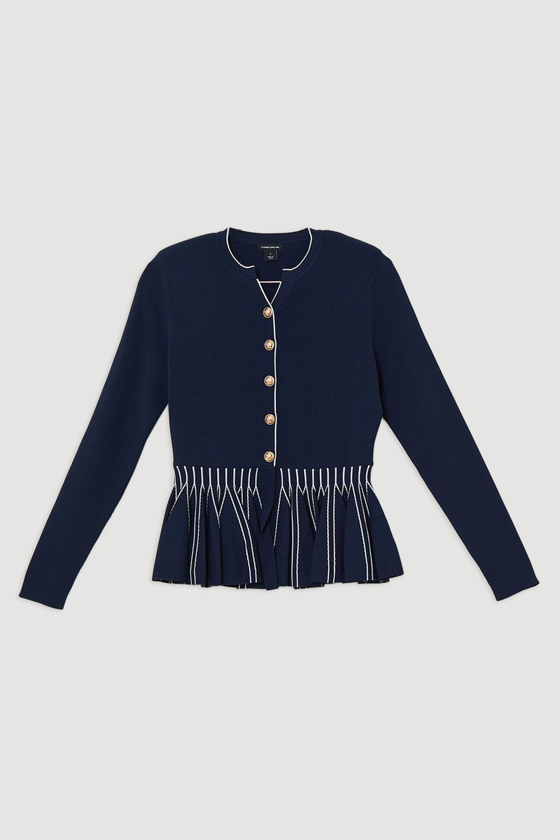 Viscose Blend Knit Peplum Jacket 4