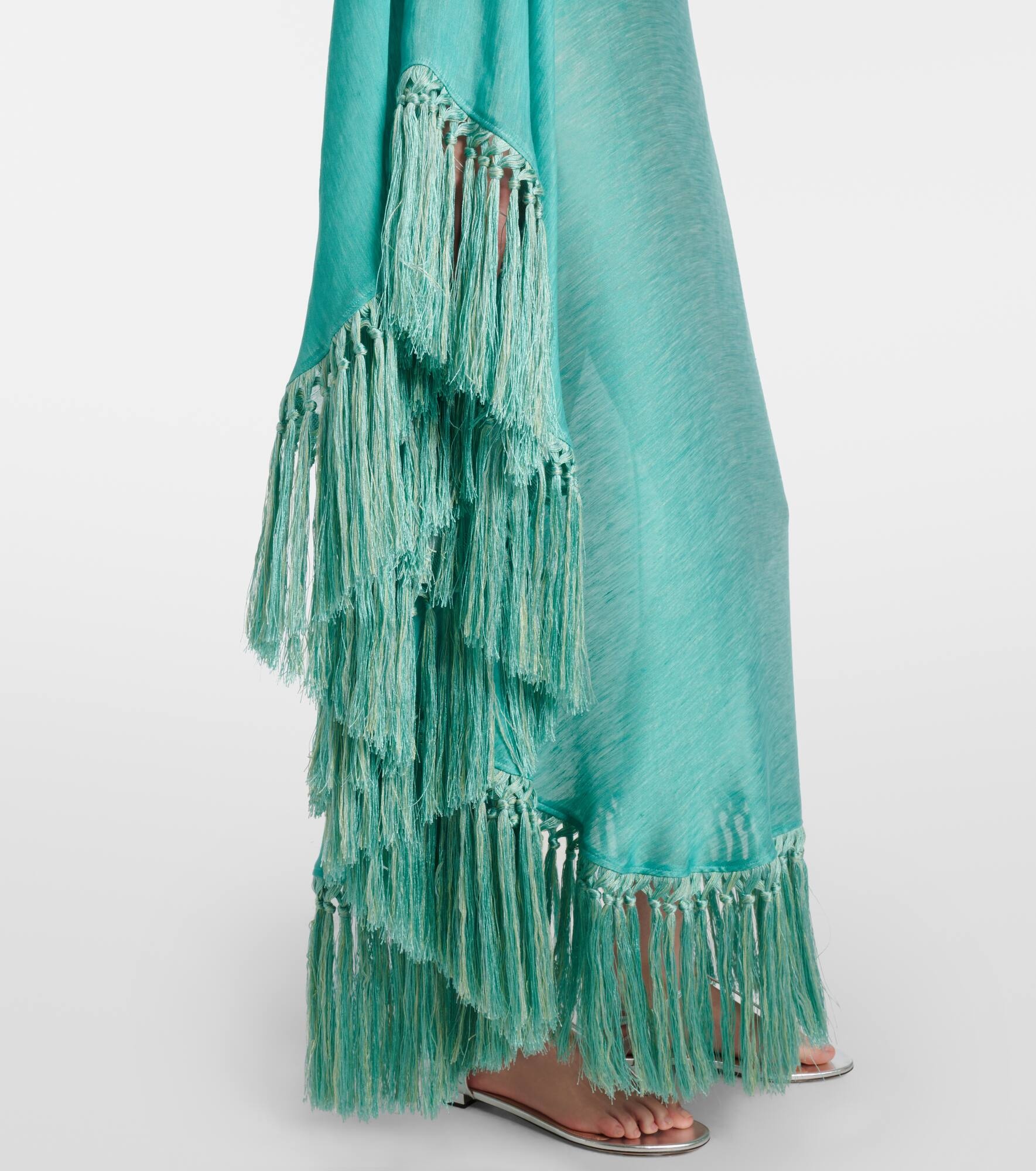 Arno fringed linen-blend maxi dress - 5