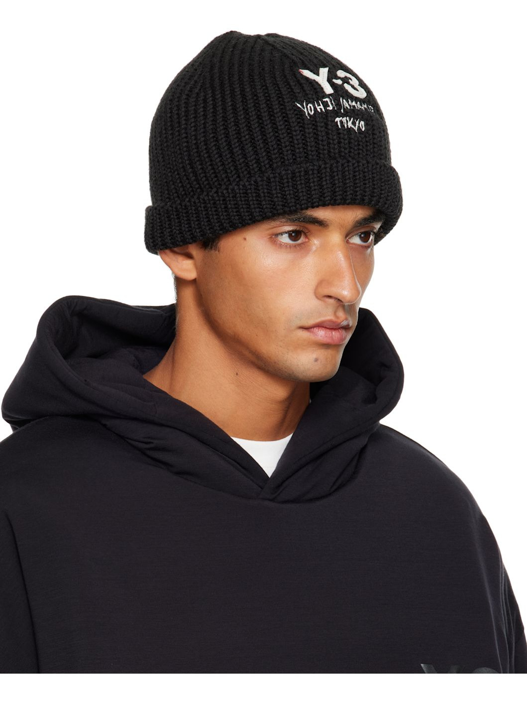 Black Chunky Knit Beanie - 2