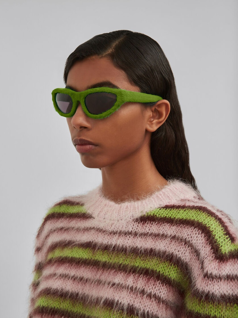 Marni MAVERICKS FURRY GREEN SUNGLASSES outlook