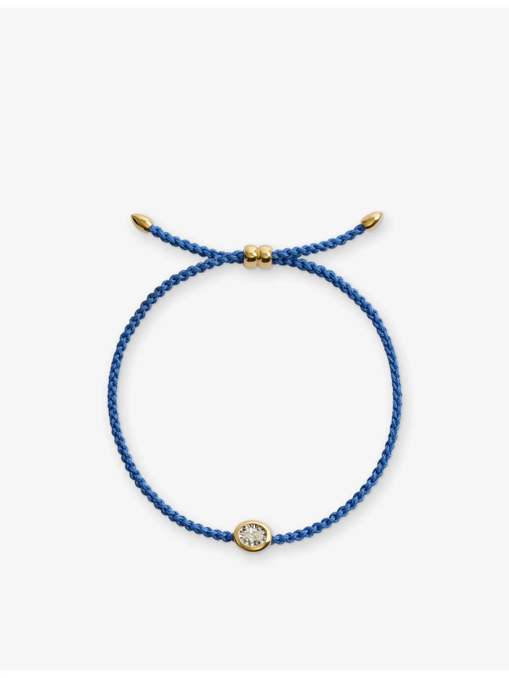 Oval 18ct Gold Vermeil And Lab Grown Diamond Cord Bracelet - 1