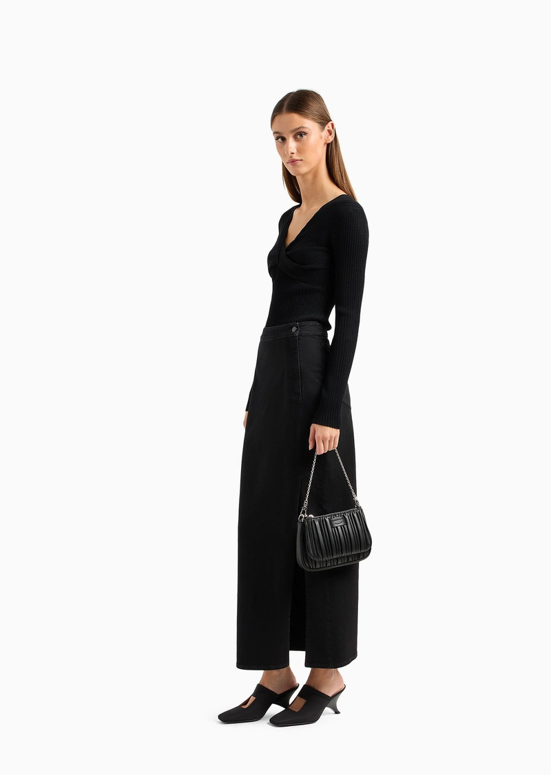 ASV double mini shoulder bag in pleated, recycled faux nappa leather 6