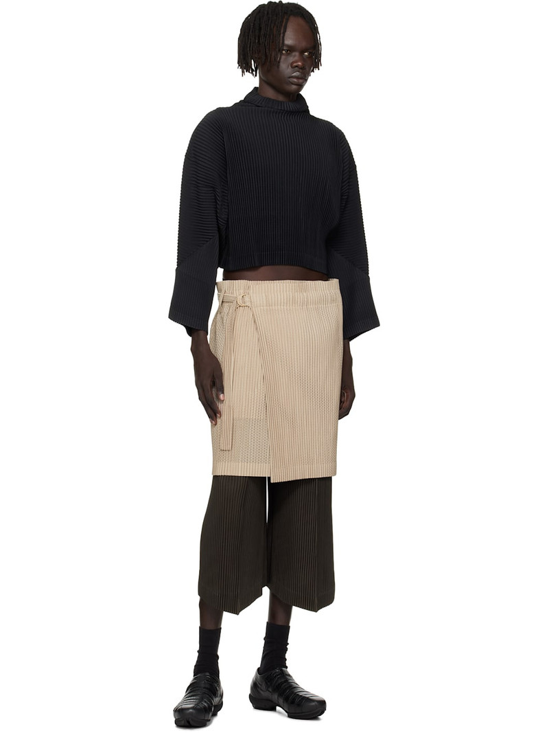 ISSEY MIYAKE Beige Light Mesh Miniskirt outlook