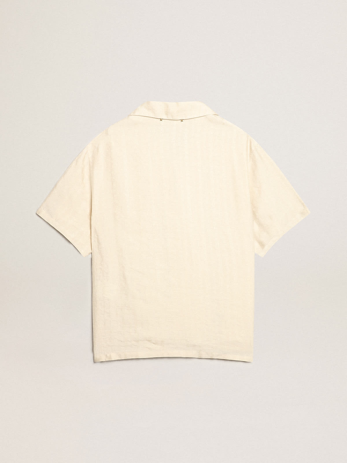 Short-sleeved shirt in parchment-colored linen - 6