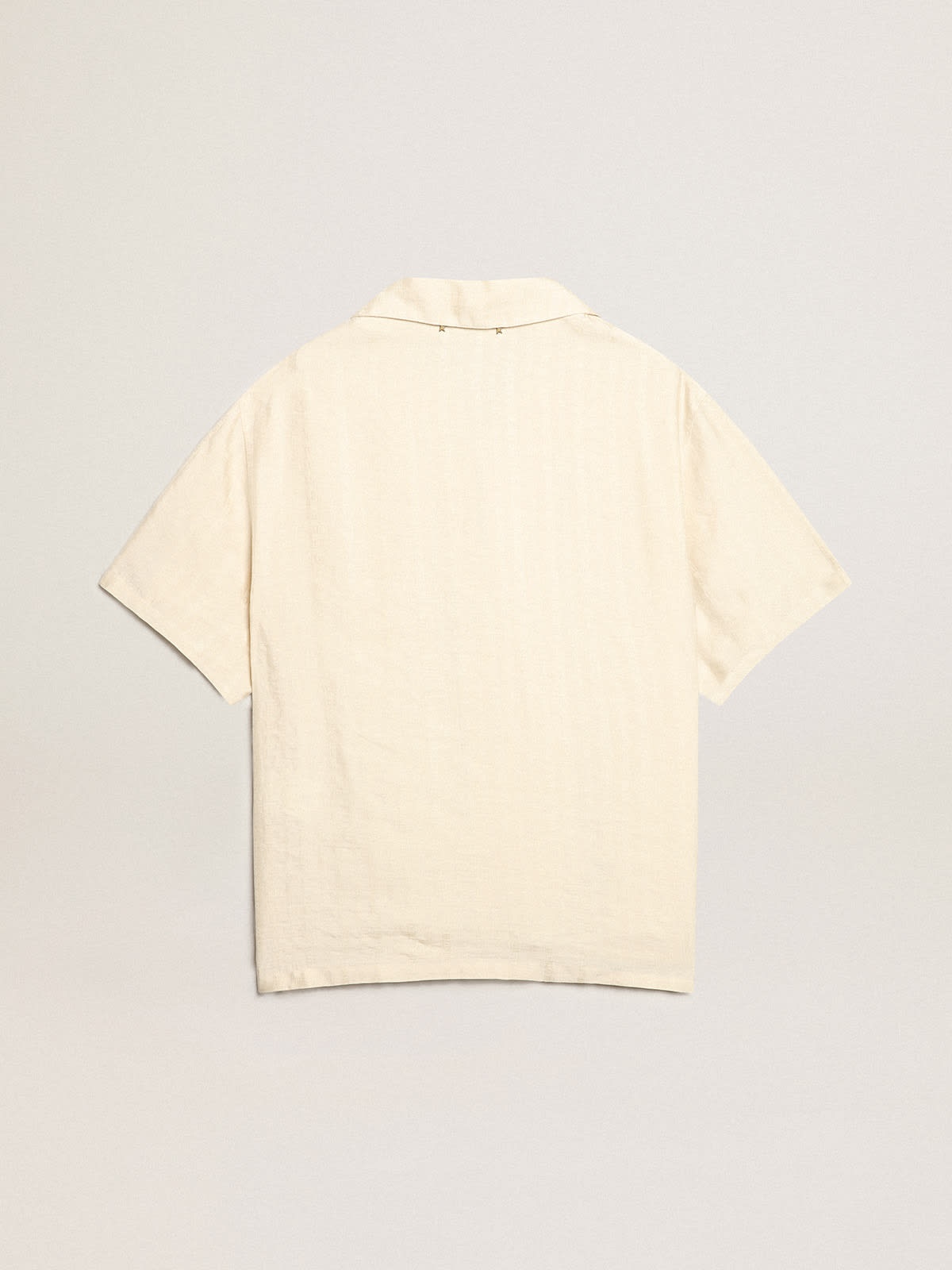 Short-sleeved shirt in parchment-colored linen - 6